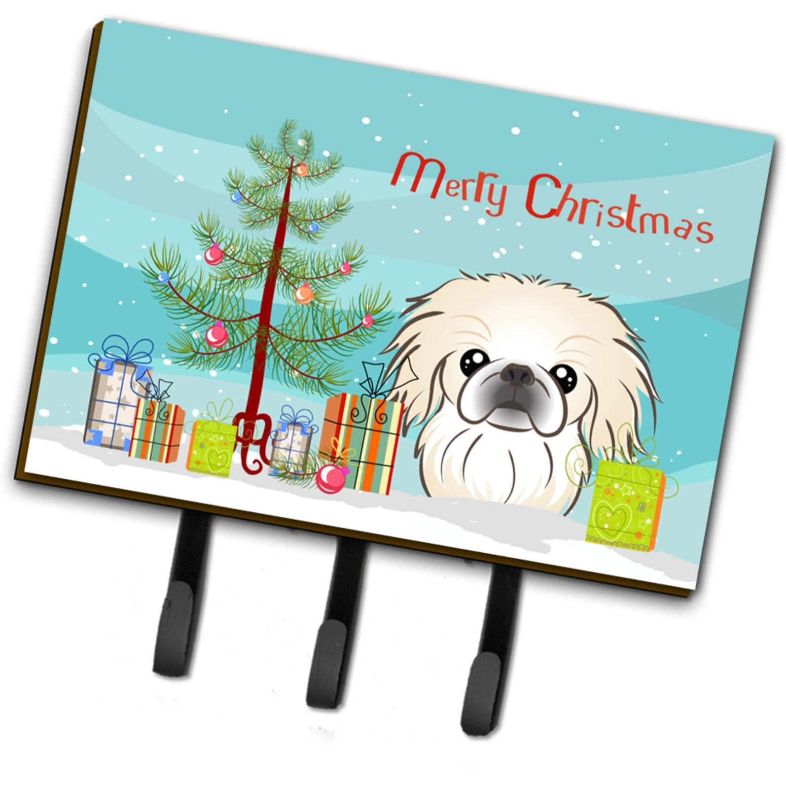 &quotCaroline's Treasures BB1593TH68 Christmas Tree and Pekingese Leash or Key Holder, Large, Multicolor"