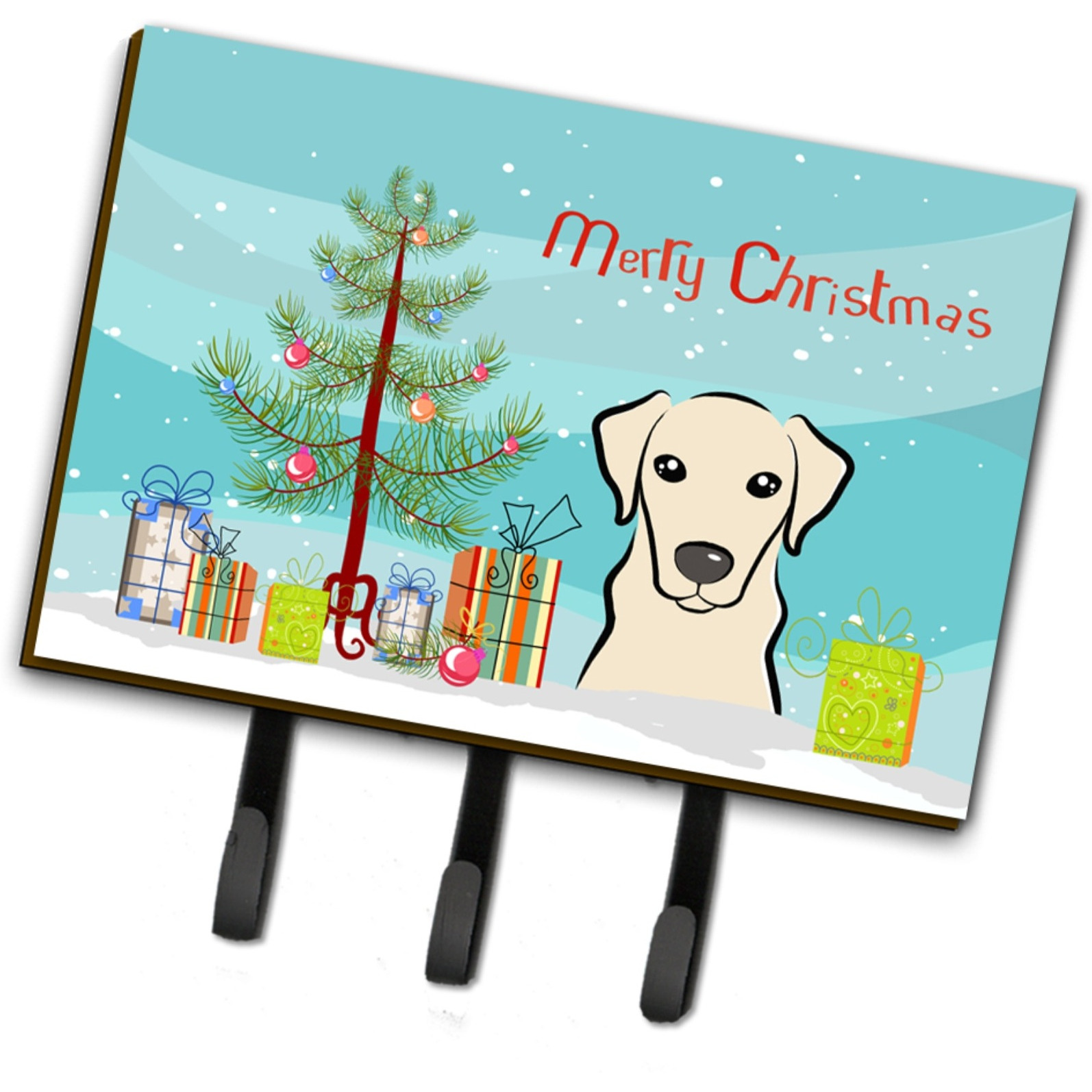 &quotCaroline's Treasures BB1594TH68 Christmas Tree and Yellow Labrador Leash or Key Holder, Large, Multicolor"