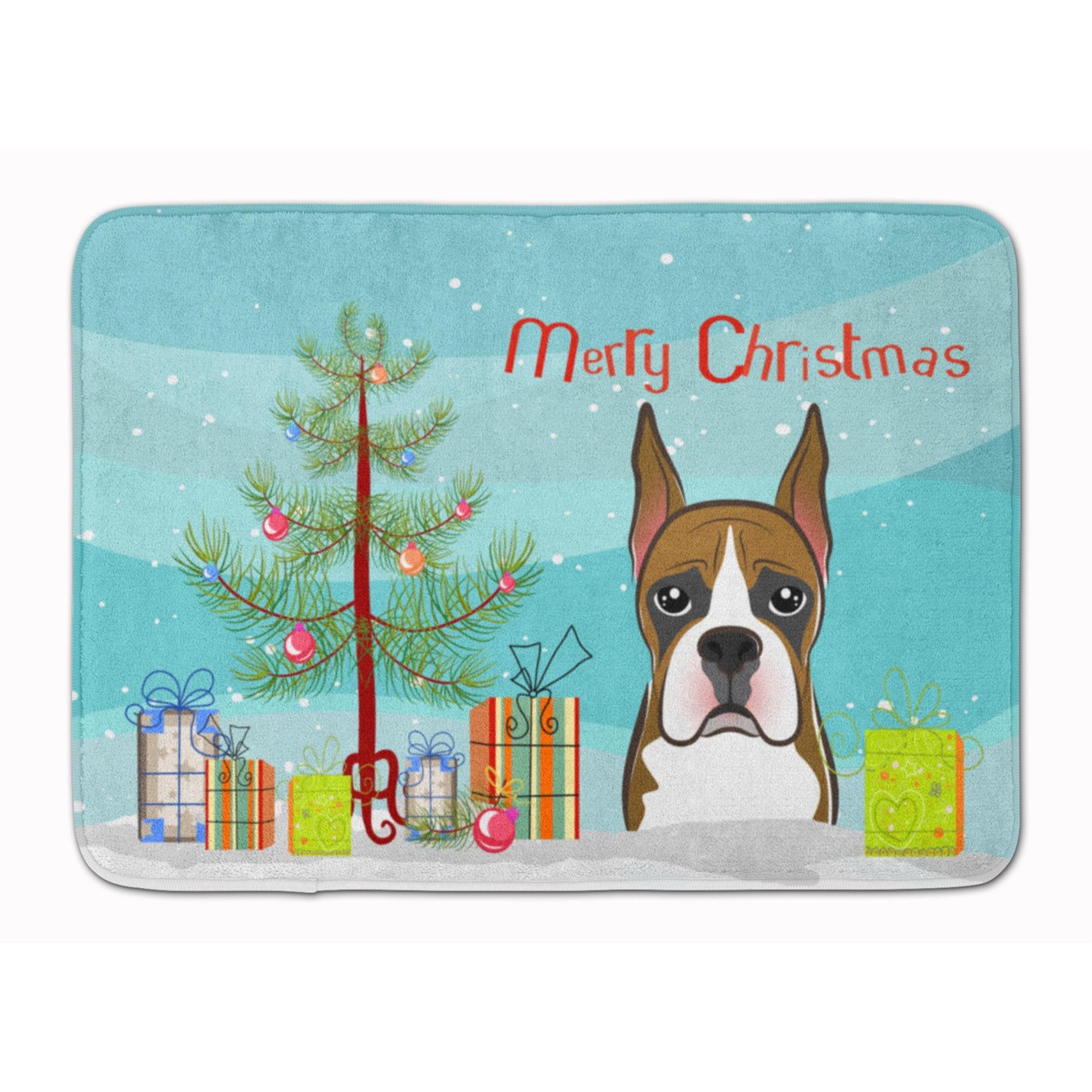 &quotCaroline's Treasures Christmas Tree and Boxer Floor Mat, 19"" x 27"", Multicolor"
