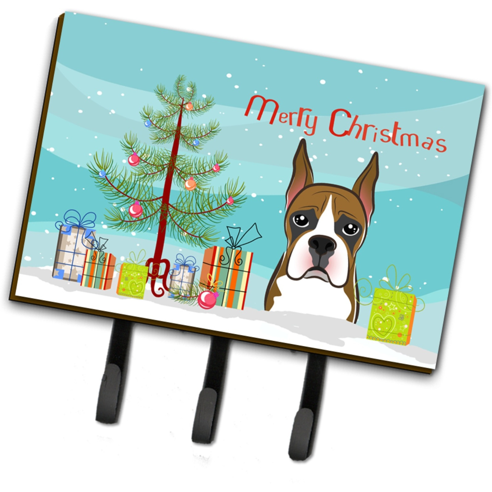 &quotCaroline's Treasures BB1595TH68 Christmas Tree and Boxer Leash or Key Holder, Large, Multicolor"