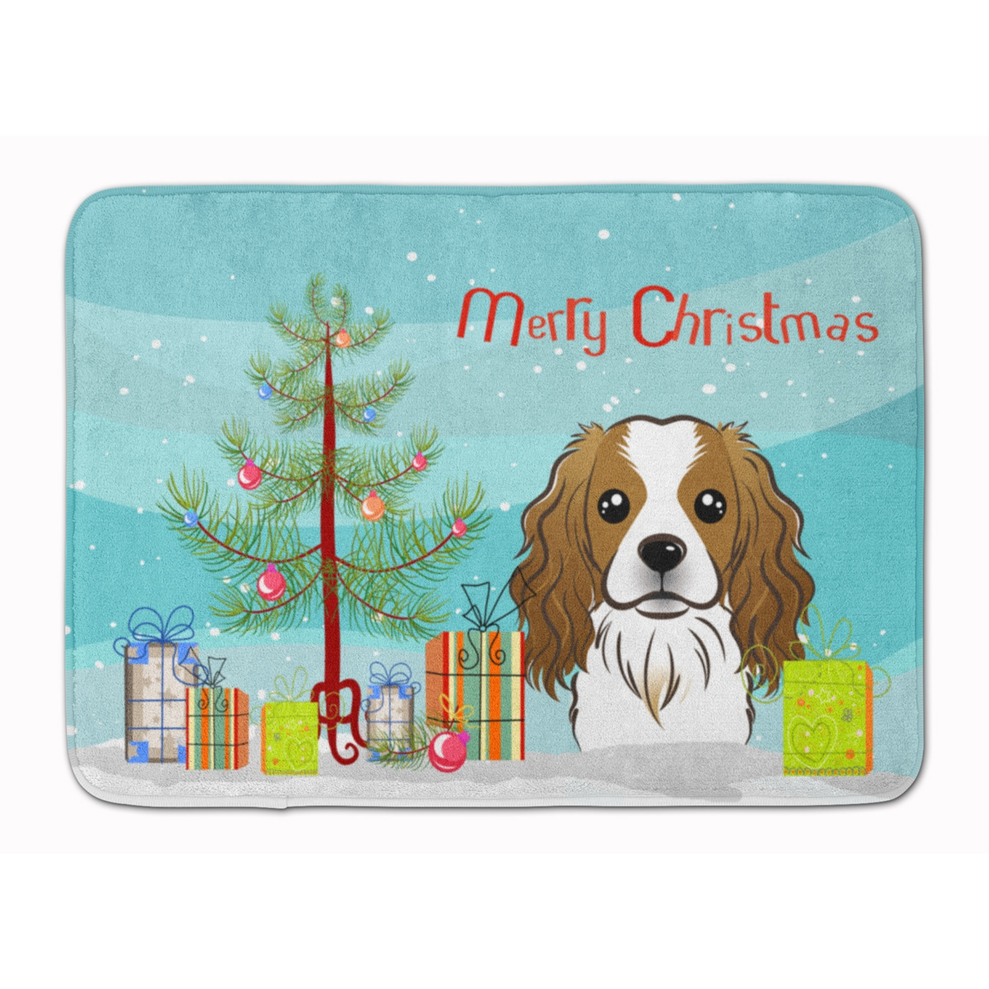 &quotCaroline's Treasures Christmas Tree and Cavalier Spaniel Floor Mat, 19"" x 27"", Multicolor"
