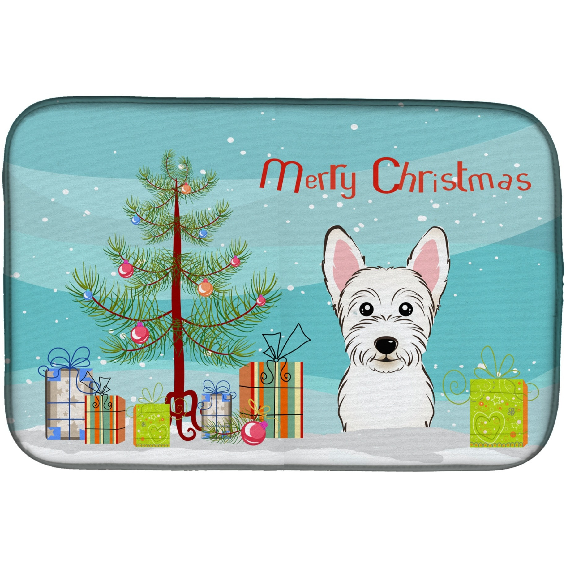 &quotCaroline's Treasures BB1598DDM Dish Drying Mat, 14"" x 21"", Christmas Tree"