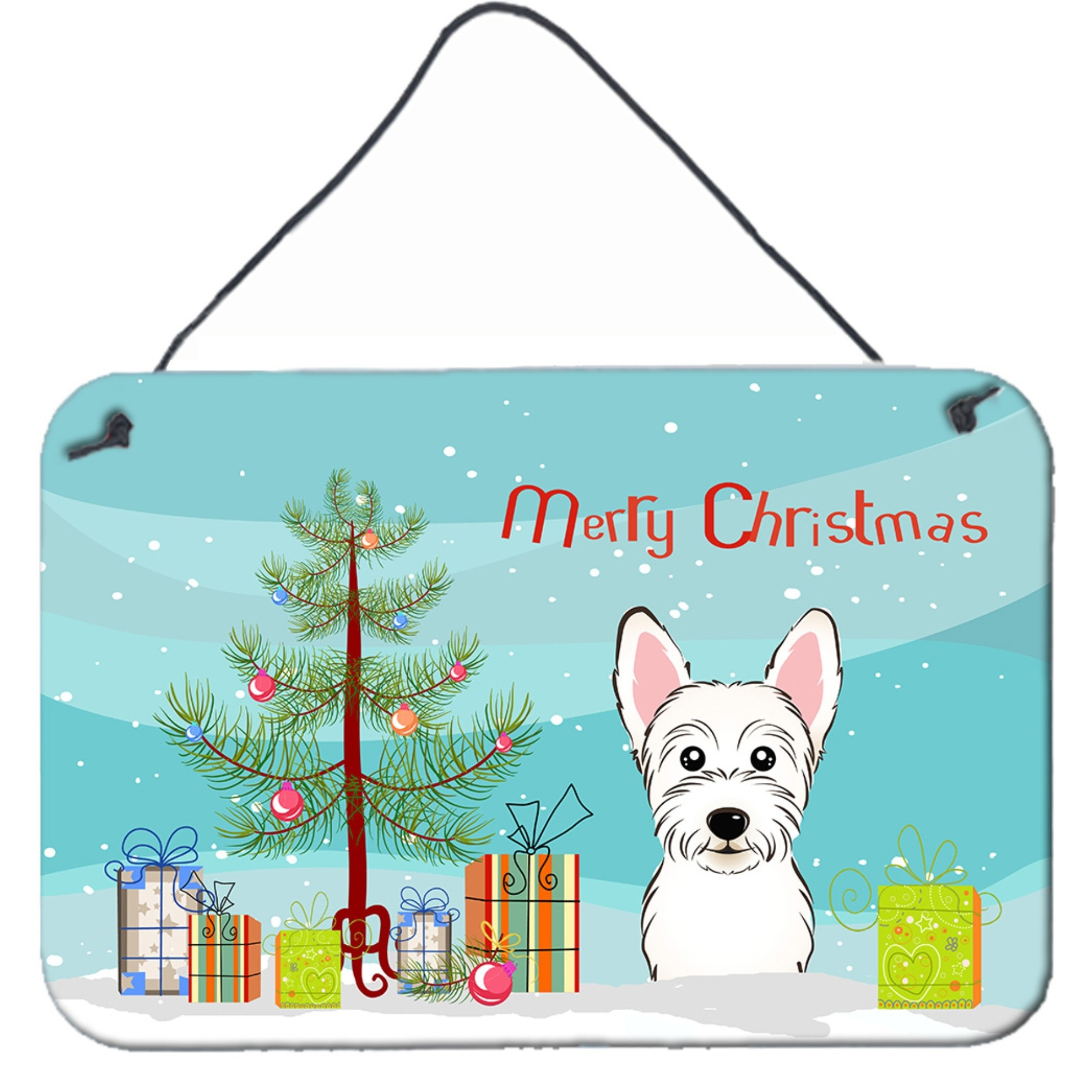 &quotCaroline's Treasures Christmas Tree and Westie Wall or Door Hanging Prints BB1598DS812, 8HX12W"