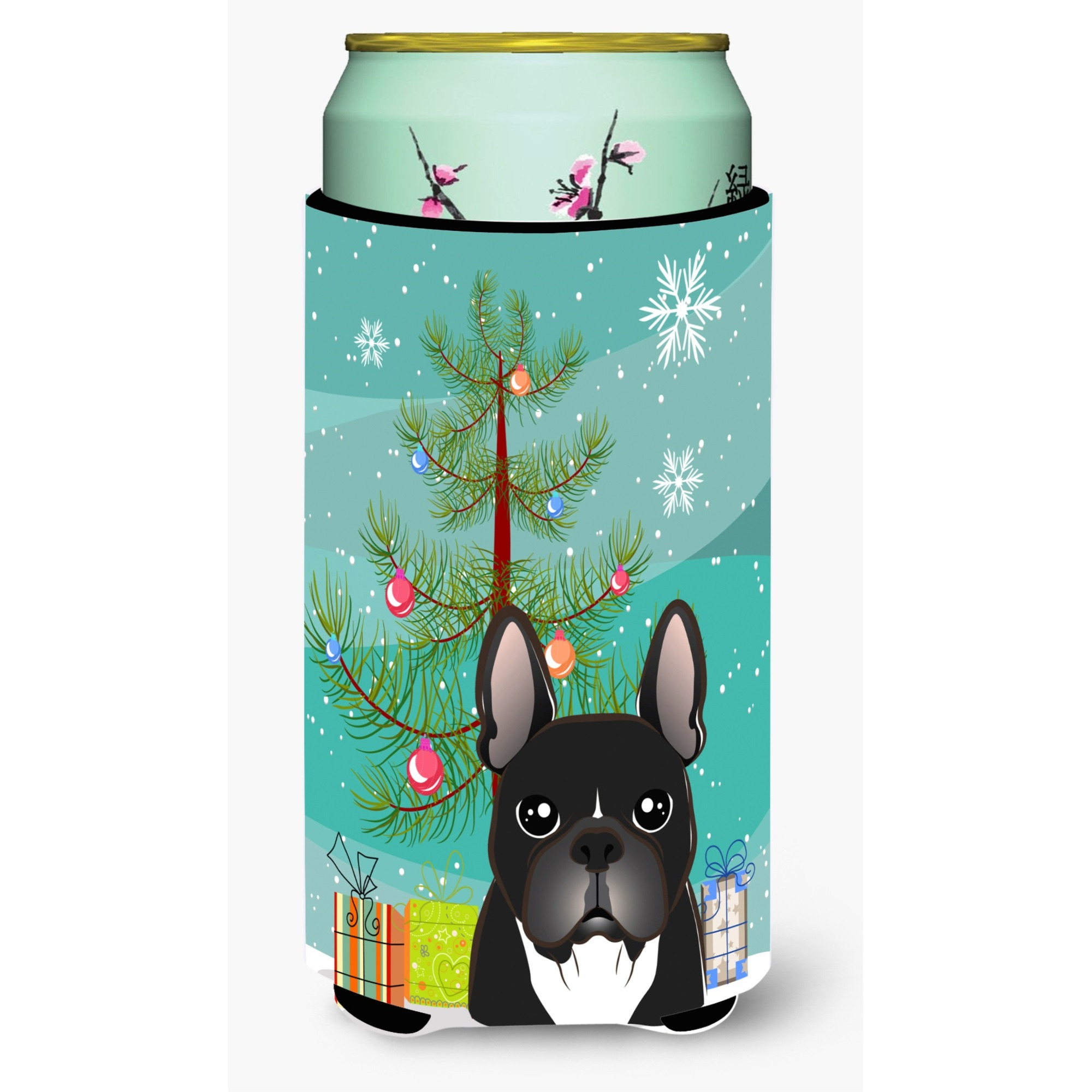 &quotCaroline's Treasures BB1599TBC Christmas Tree and French Bulldog Tall Boy Koozie Hugger, Multicolor"