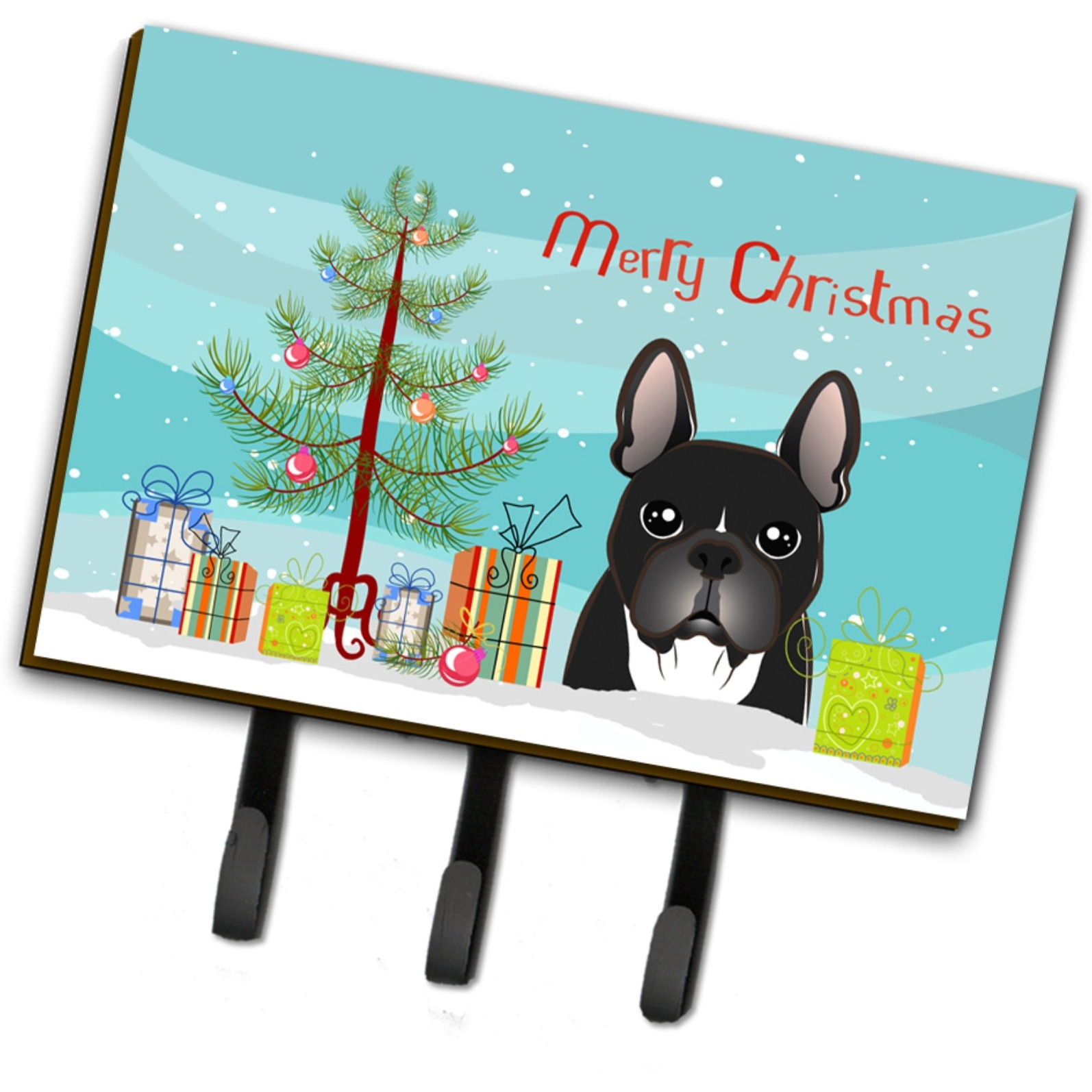 &quotCaroline's Treasures BB1599TH68 Christmas Tree and French Bulldog Leash or Key Holder, Large, Multicolor"