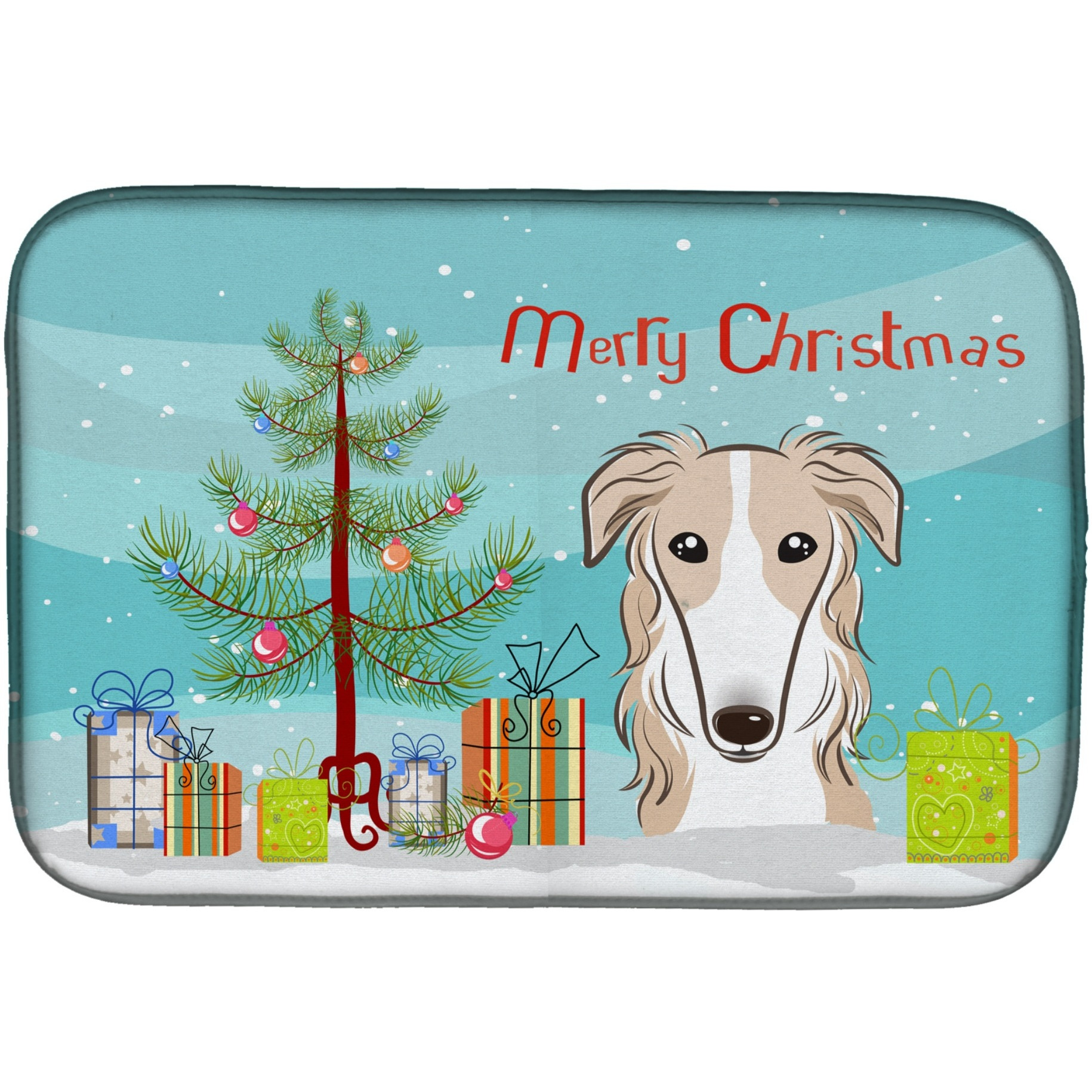 &quotCaroline's Treasures BB1600DDM Dish Drying Mat, 14"" x 21"", Christmas Tree"