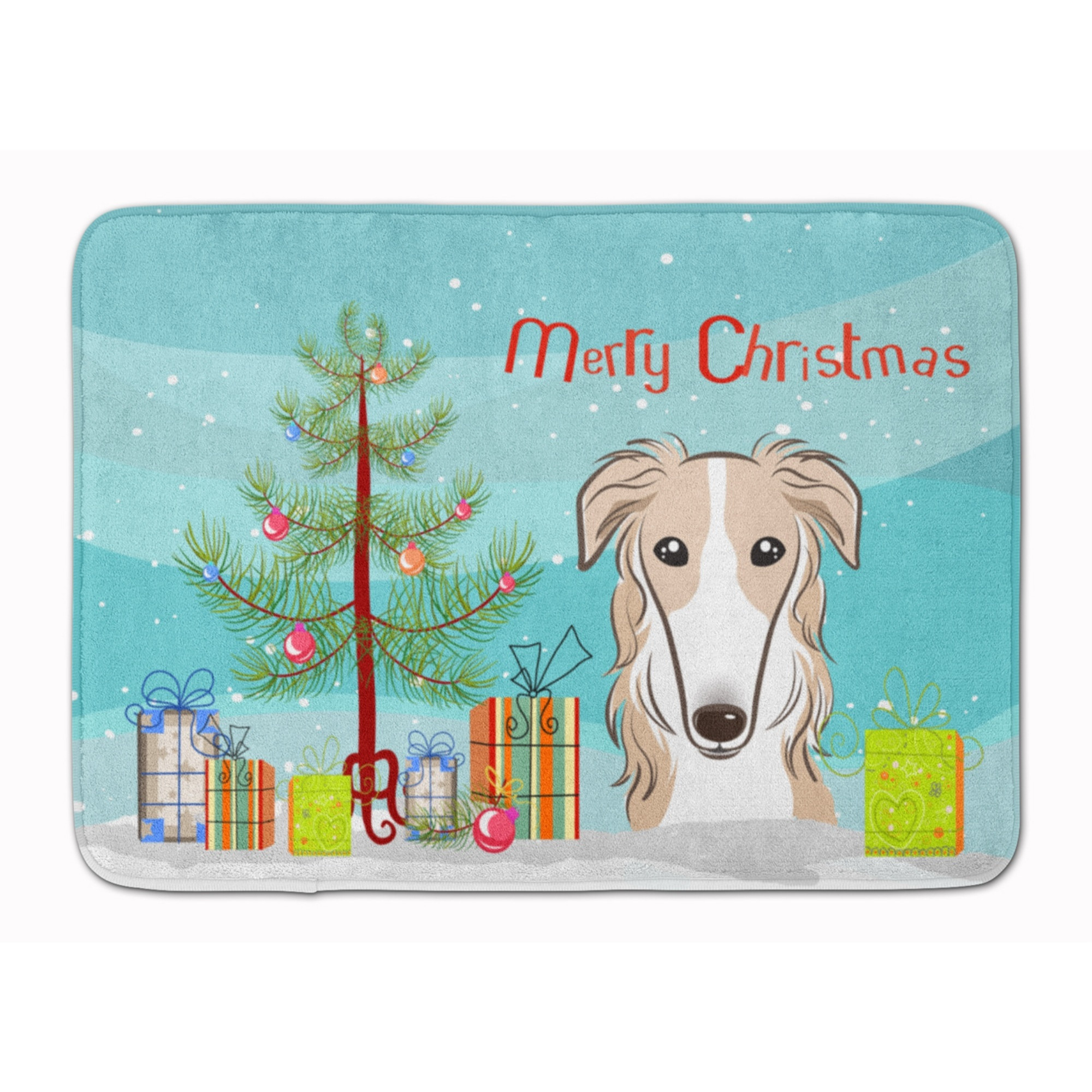 &quotCaroline's Treasures Christmas Tree and Borzoi Floor Mat, 19"" x 27"", Multicolor"