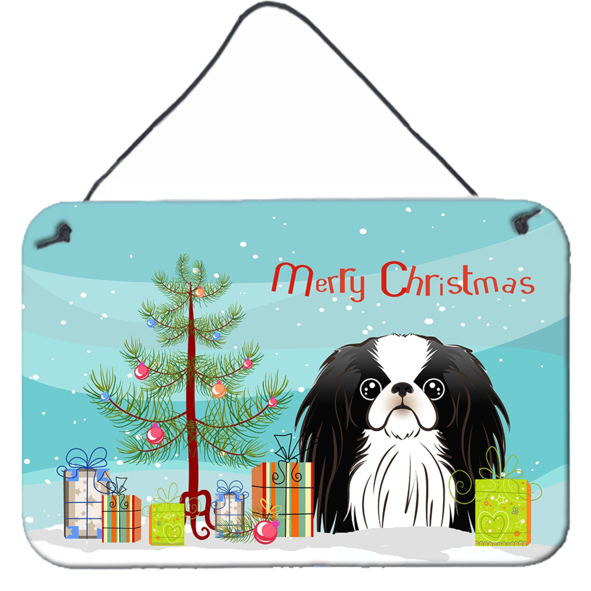 &quotCaroline's Treasures Christmas Tree and Japanese Chin Wall or Door Hanging Prints BB1602DS812, 8HX12W"