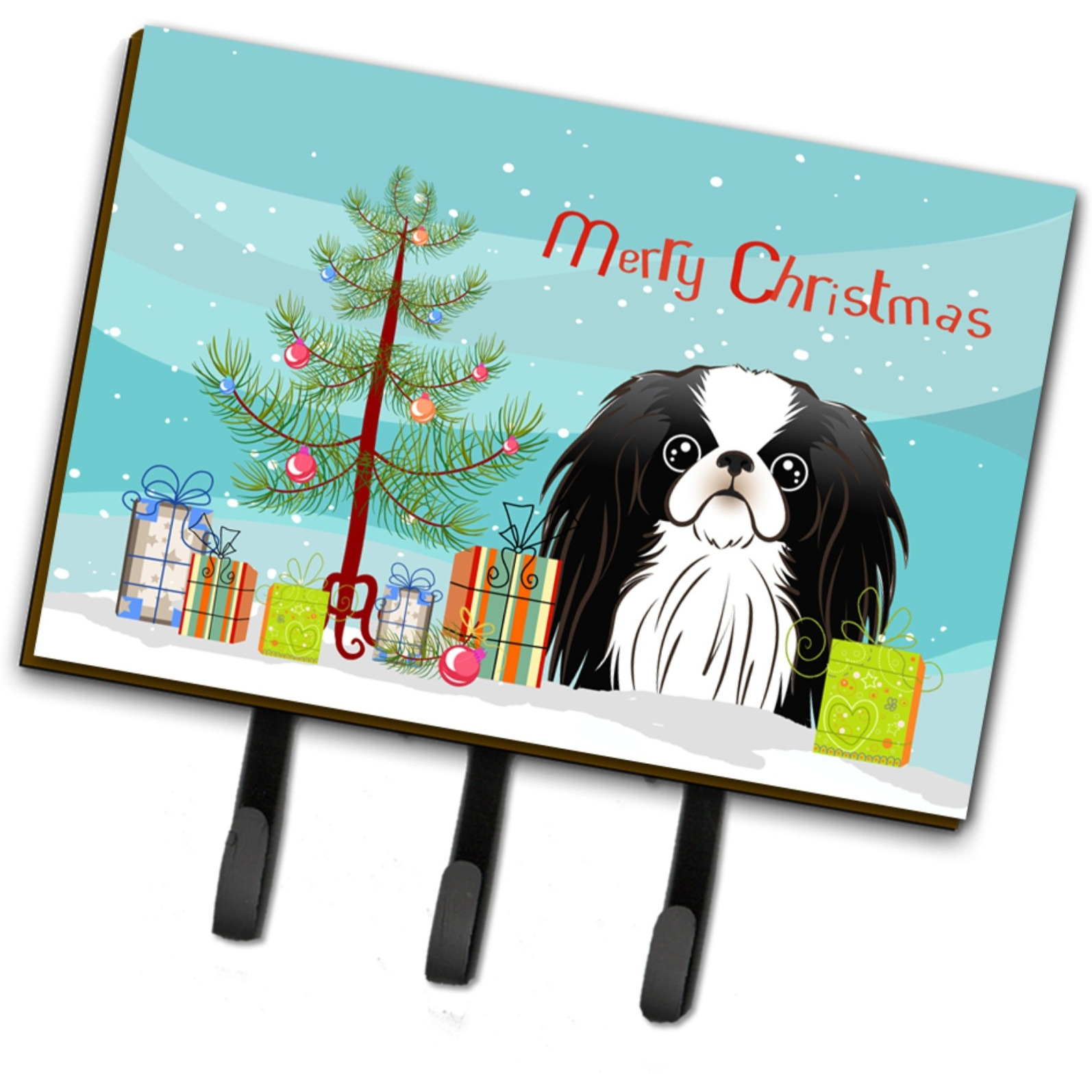 &quotCaroline's Treasures BB1602TH68 Christmas Tree and Japanese Chin Leash or Key Holder, Large, Multicolor"