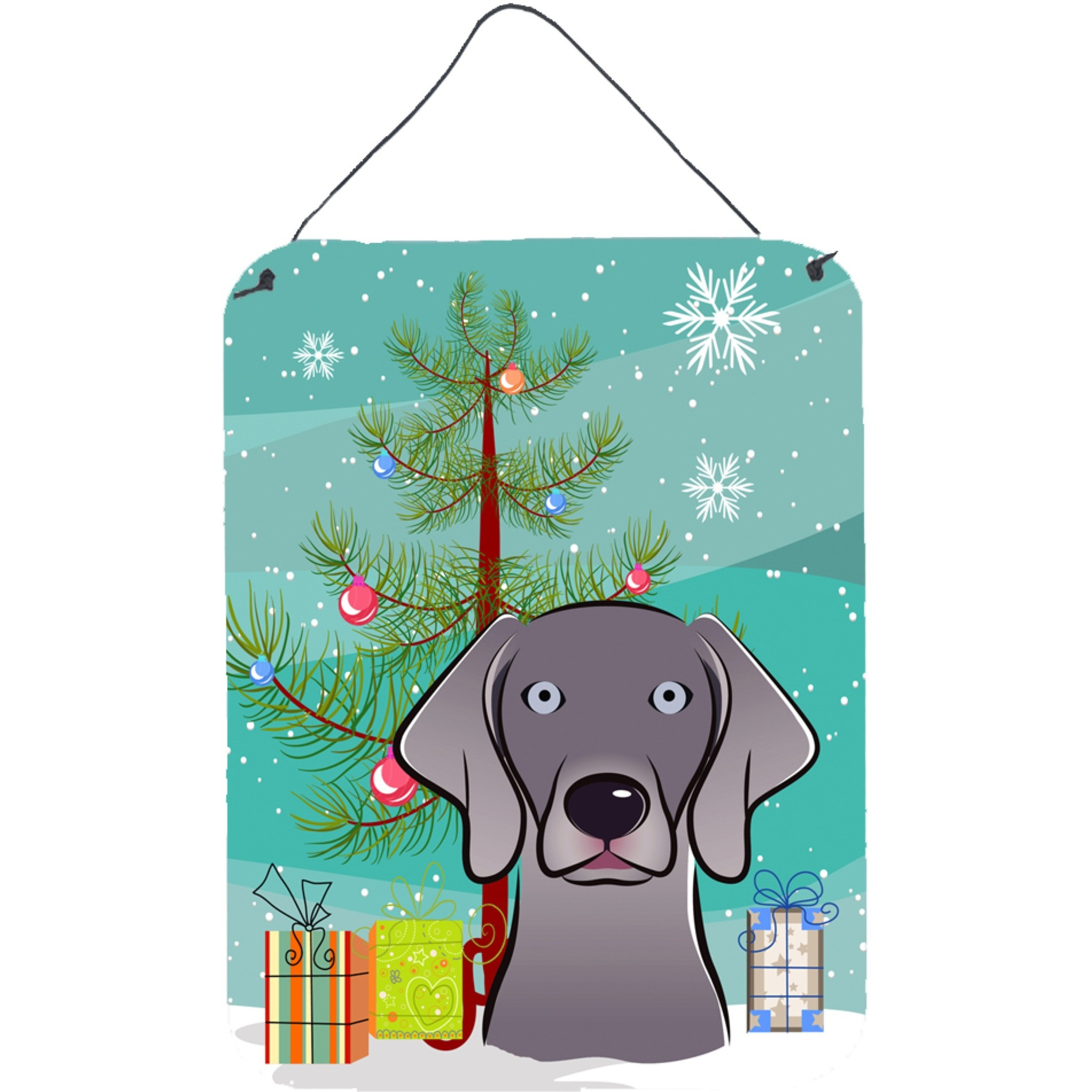&quotCaroline's Treasures Christmas Tree and Weimaraner Wall or Door Hanging Prints BB1603DS1216, 16HX12W, Multicolor"