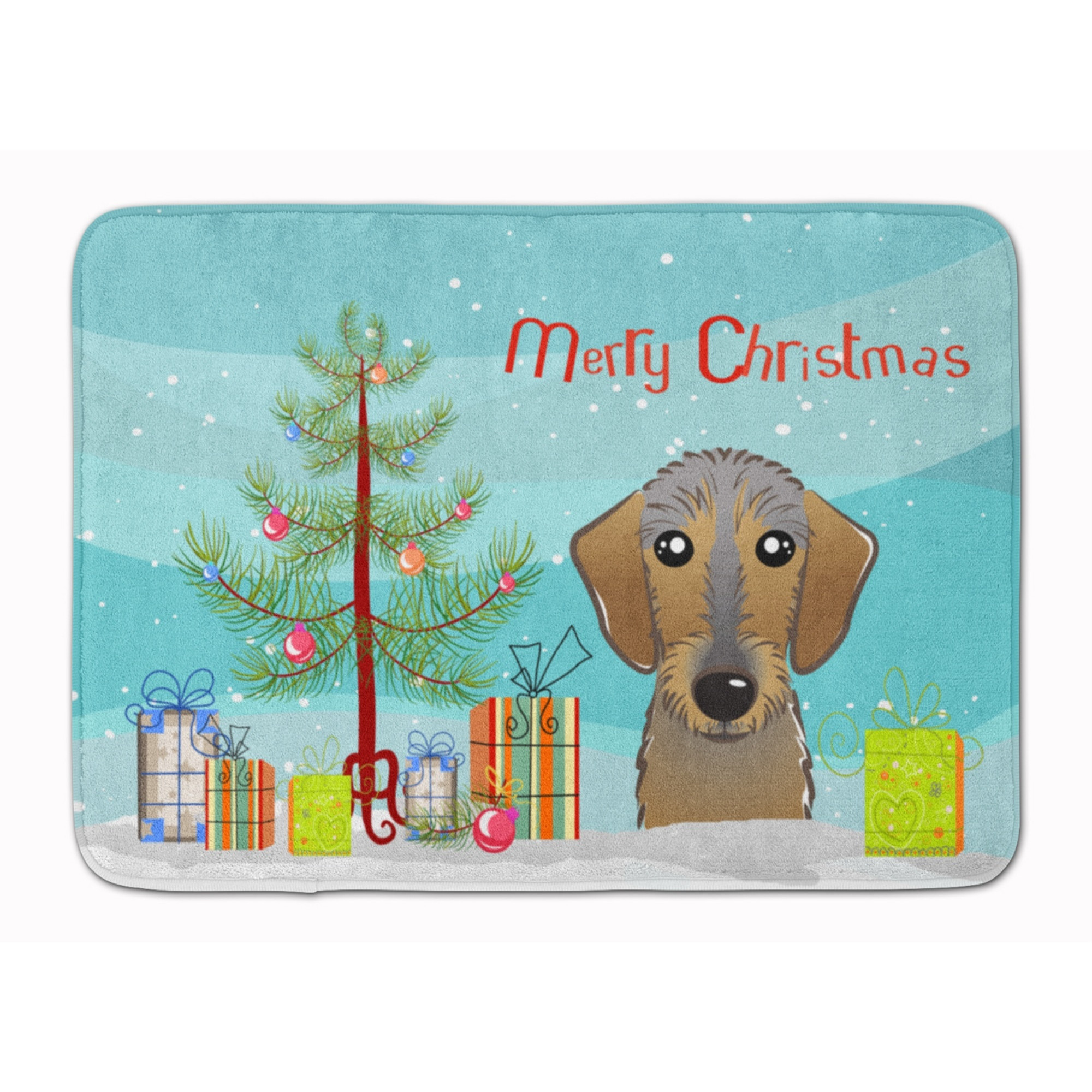 &quotCaroline's Treasures Christmas Tree and Wirehaired Dachshund Floor Mat, 19"" x 27"", Multicolor"