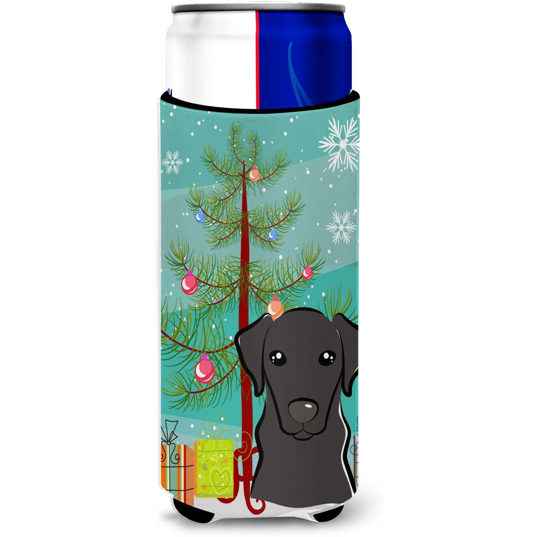 &quotCaroline's Treasures Christmas Tree and Black Labrador Michelob Ultra Koozies for Slim Cans, Multicolor"