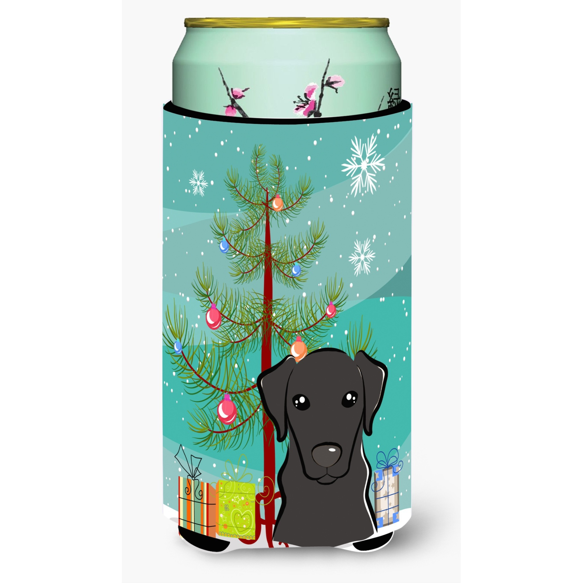 &quotCaroline's Treasures Christmas Tree and Black Labrador Tall Boy Koozie Hugger, Multicolor"