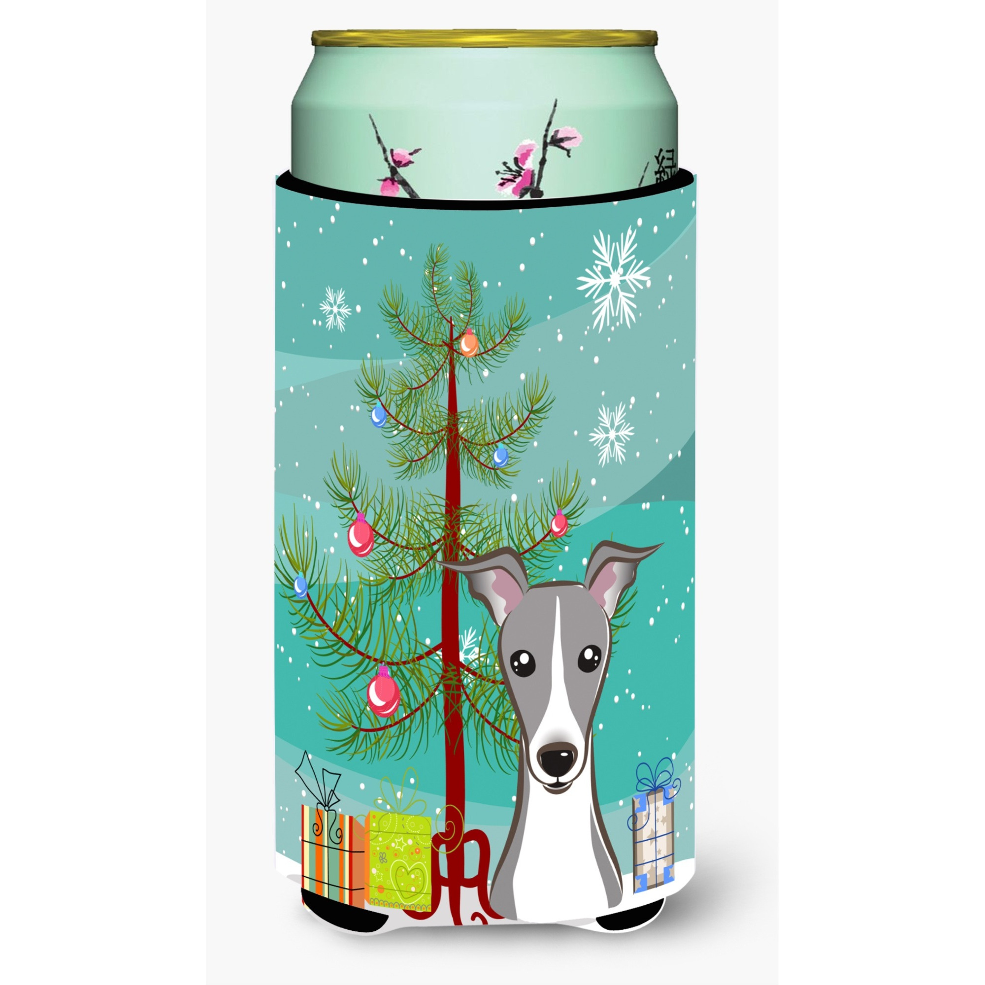 &quotCaroline's Treasures Christmas Tree and Italian Greyhound Tall Boy Koozie Hugger, Multicolor"