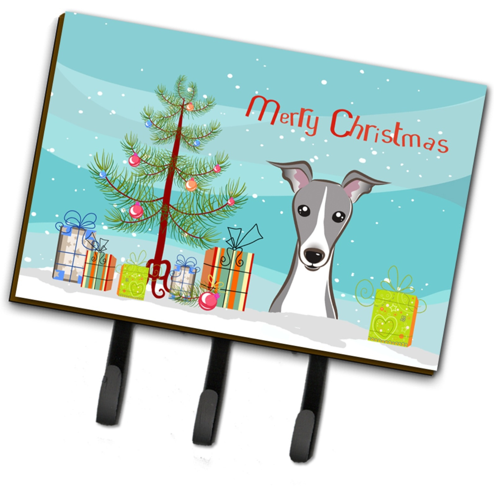 &quotCaroline's Treasures BB1608TH68 Christmas Tree and Italian Greyhound Leash or Key Holder, Large, Multicolor"
