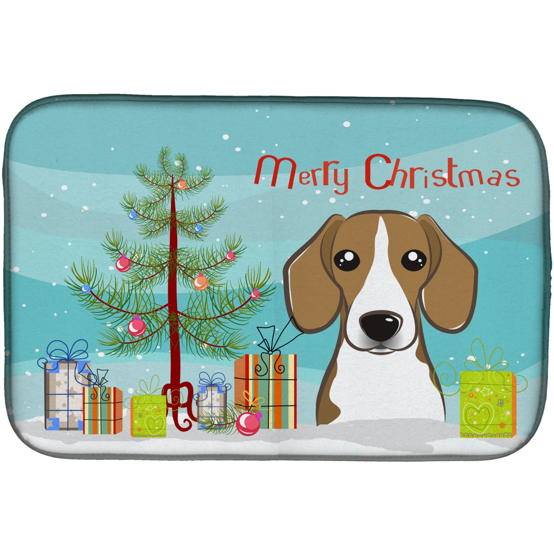 &quotCaroline's Treasures BB1611DDM Dish Drying Mat, 14"" x 21"", Christmas Tree"