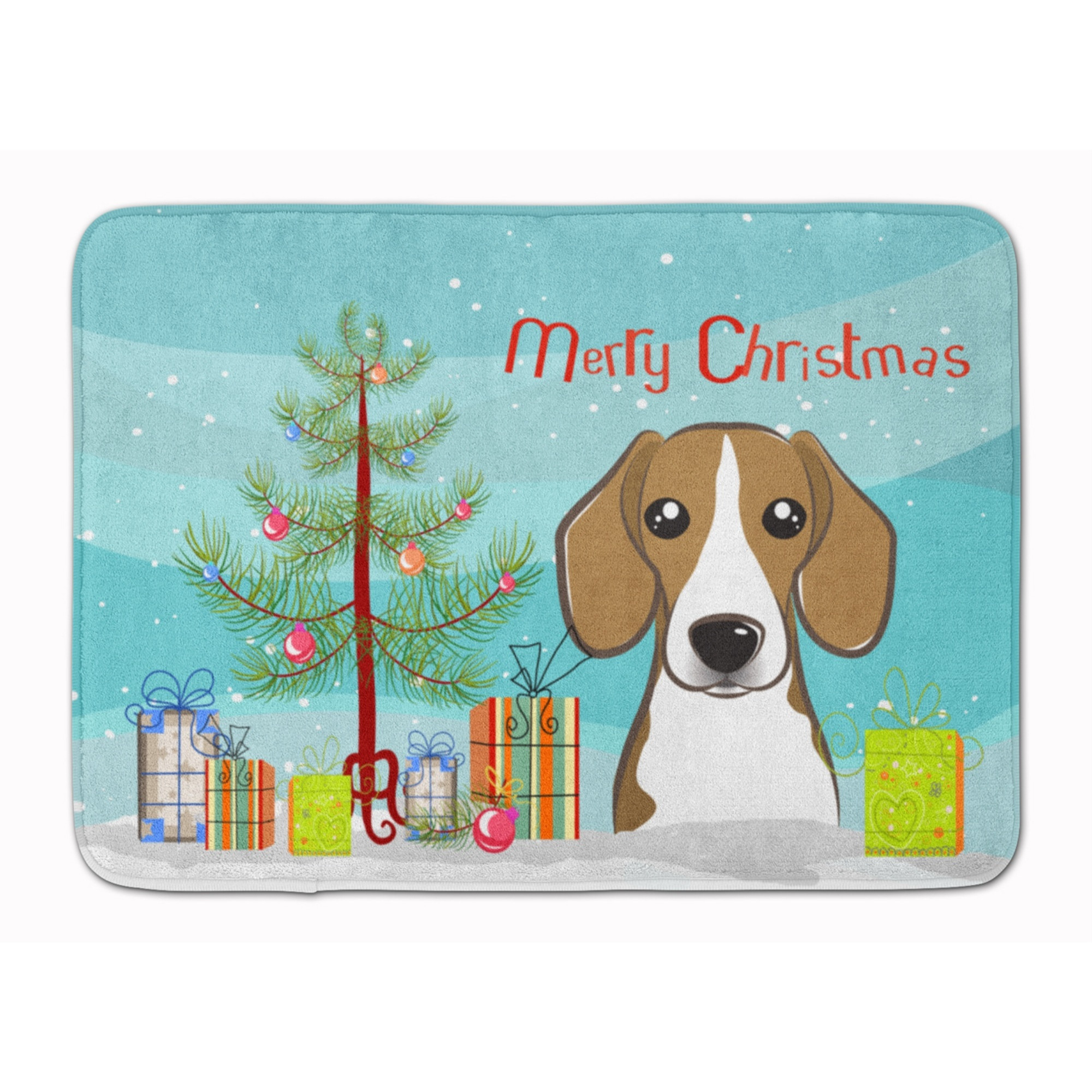 &quotCaroline's Treasures Christmas Tree and Beagle Floor Mat, 19&quot&quot x 27&quot&quot, Multicolor&quot