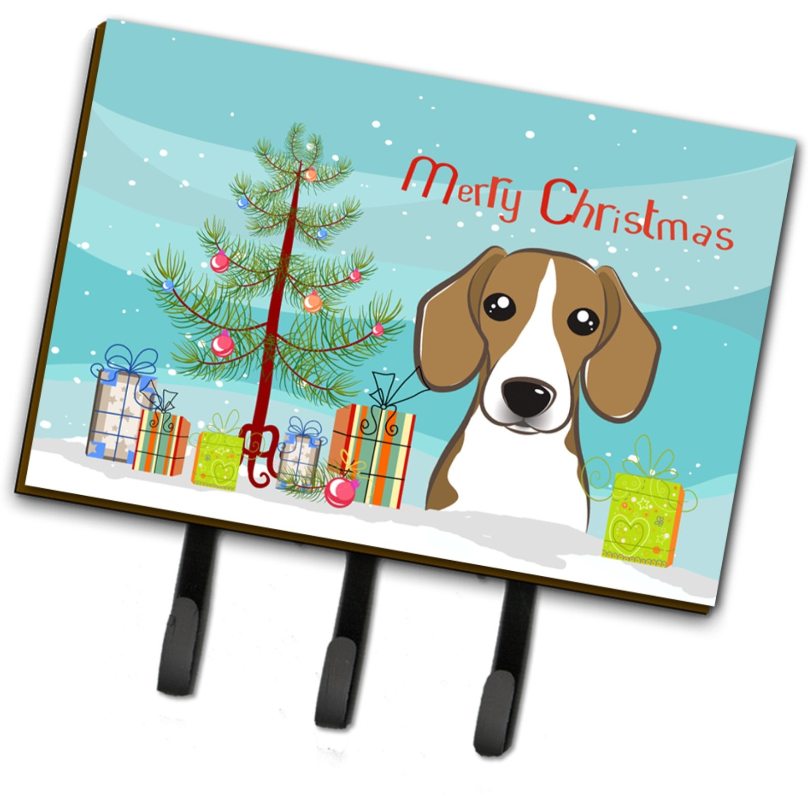 &quotCaroline's Treasures BB1611TH68 Christmas Tree and Beagle Leash or Key Holder, Large, Multicolor"