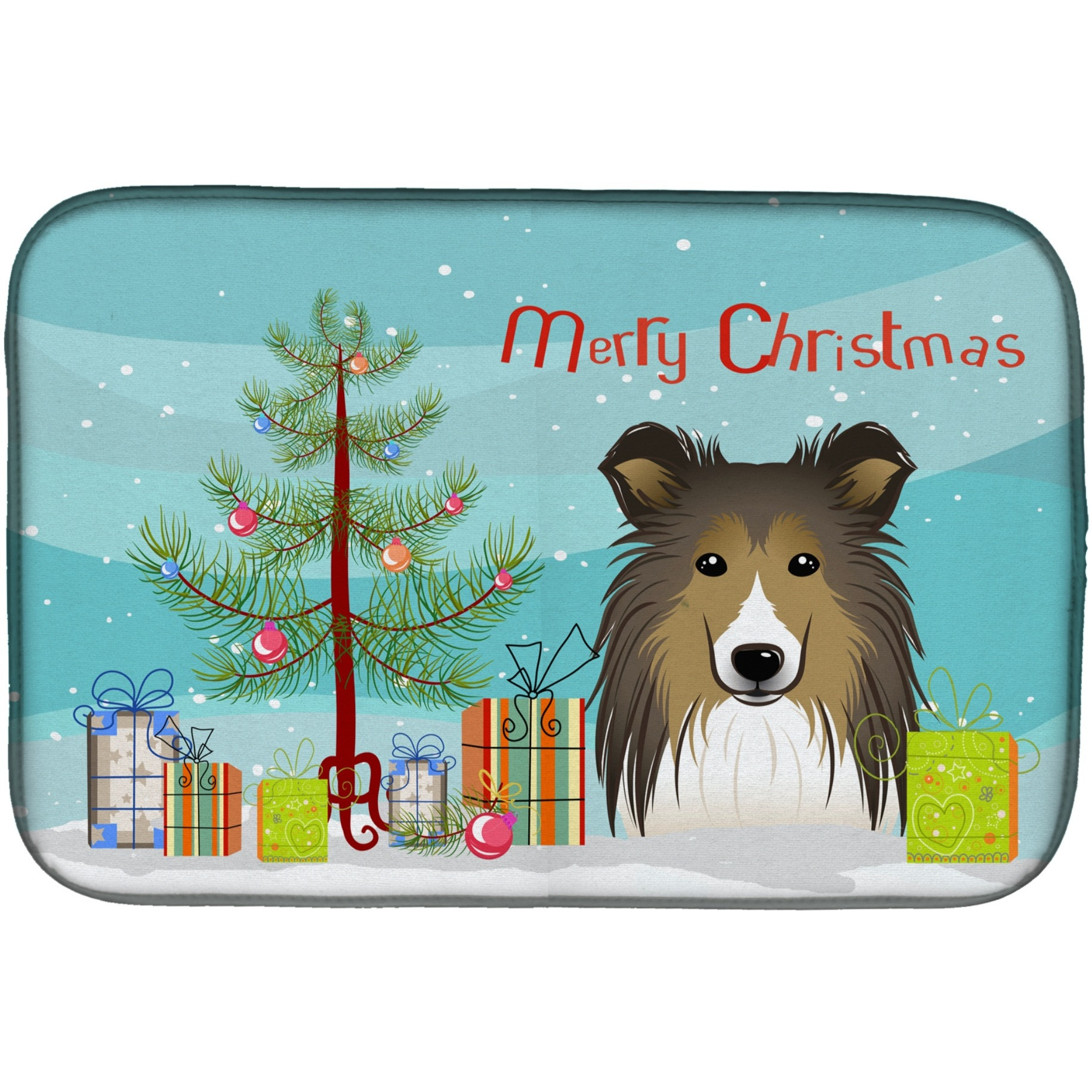 &quotCaroline's Treasures BB1614DDM Dish Drying Mat, 14"" x 21"", Christmas Tree"