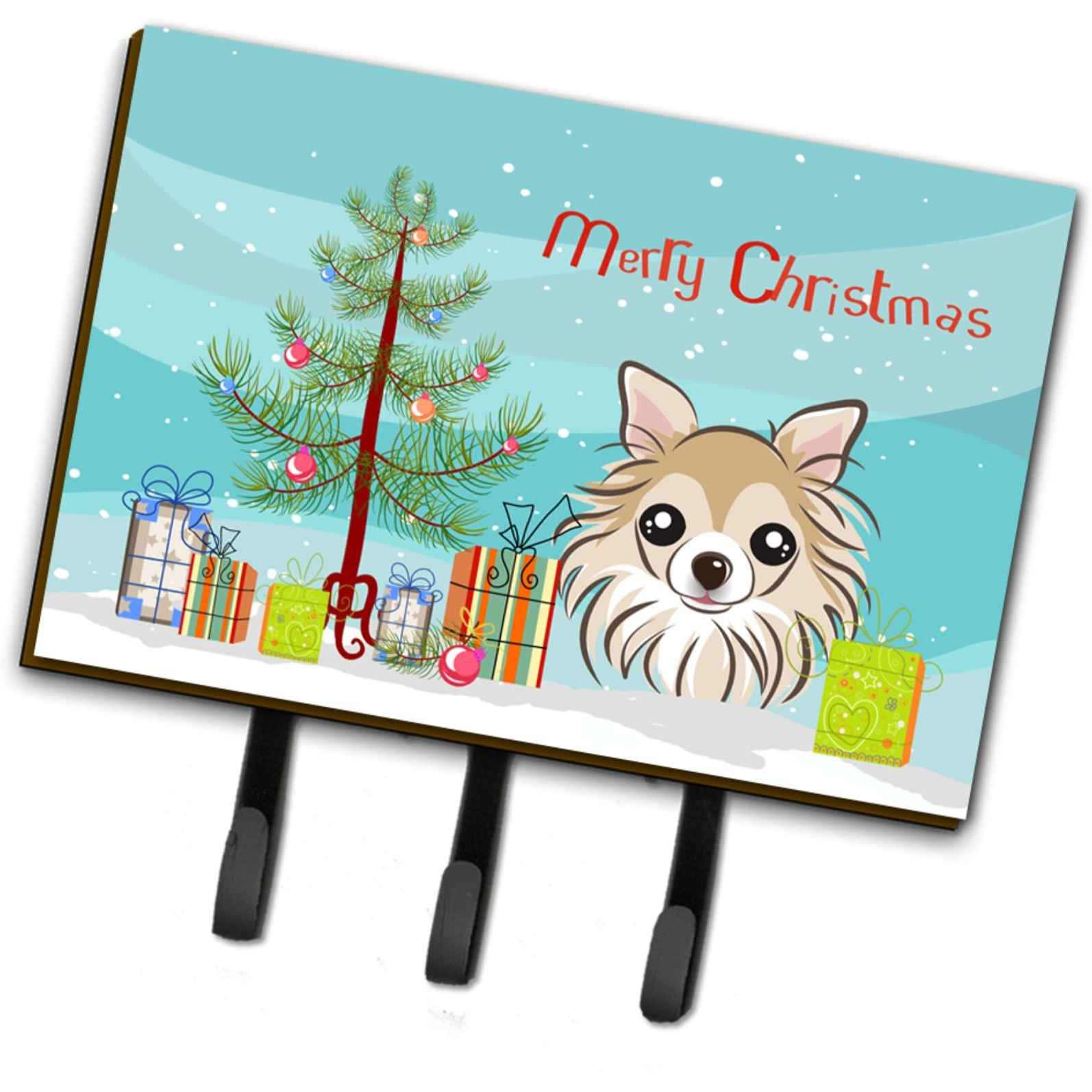 &quotCaroline's Treasures BB1623TH68 Christmas Tree and Chihuahua Leash or Key Holder, Large, Multicolor"