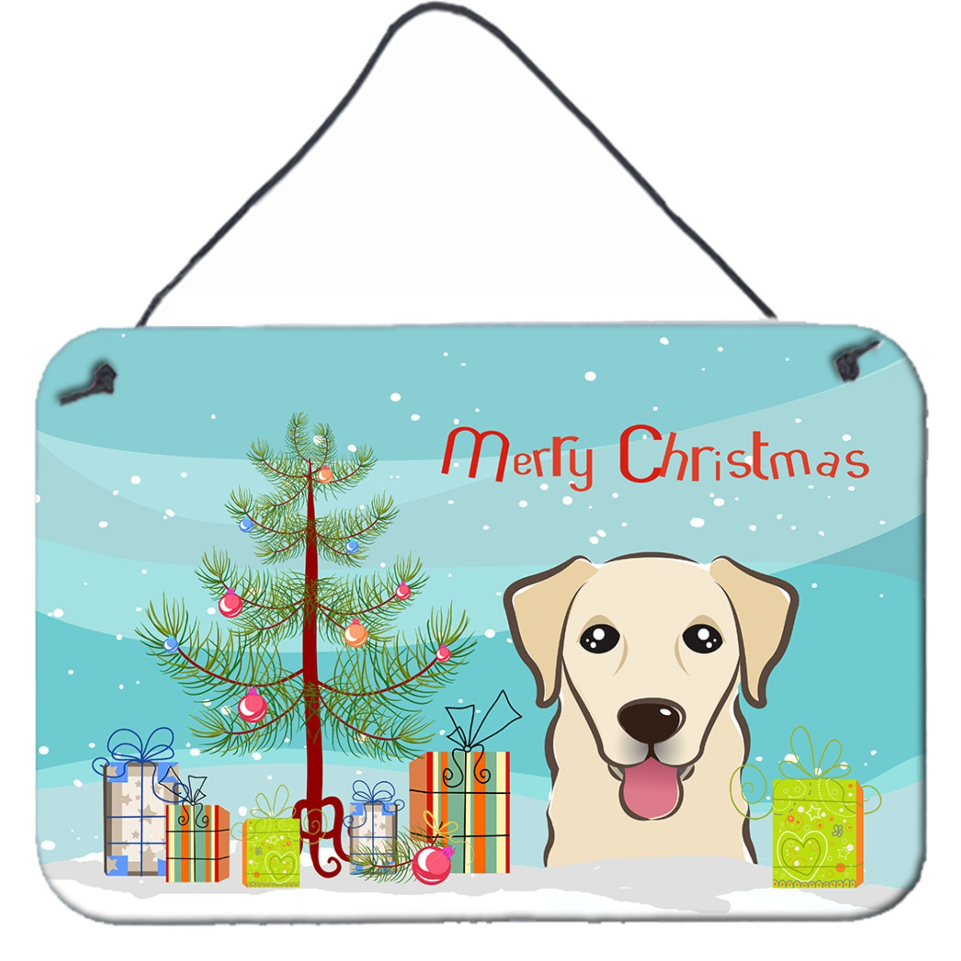 &quotCaroline's Treasures Christmas Tree and Golden Retriever Wall or Door Hanging Prints BB1624DS812, 8HX12W, Multicolor"