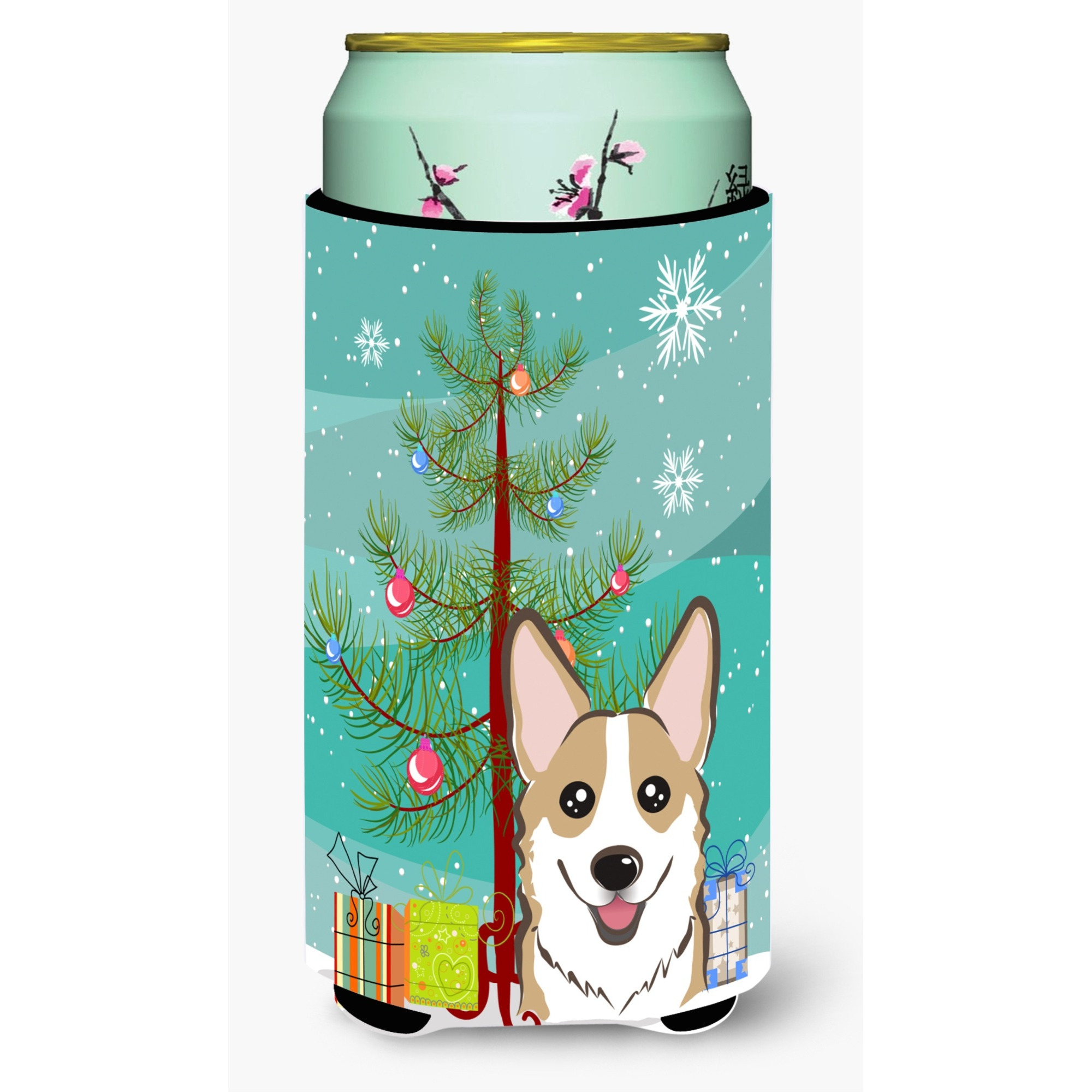 &quotCaroline's Treasures Christmas Tree and Sable Corgi Tall Boy Koozie Hugger, Multicolor"