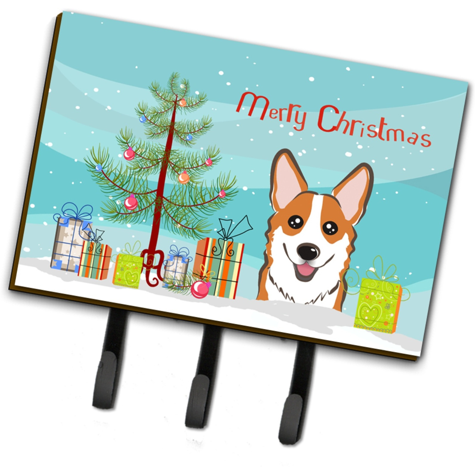 &quotCaroline's Treasures BB1626TH68 Christmas Tree and Red Corgi Leash or Key Holder, Large, Multicolor"