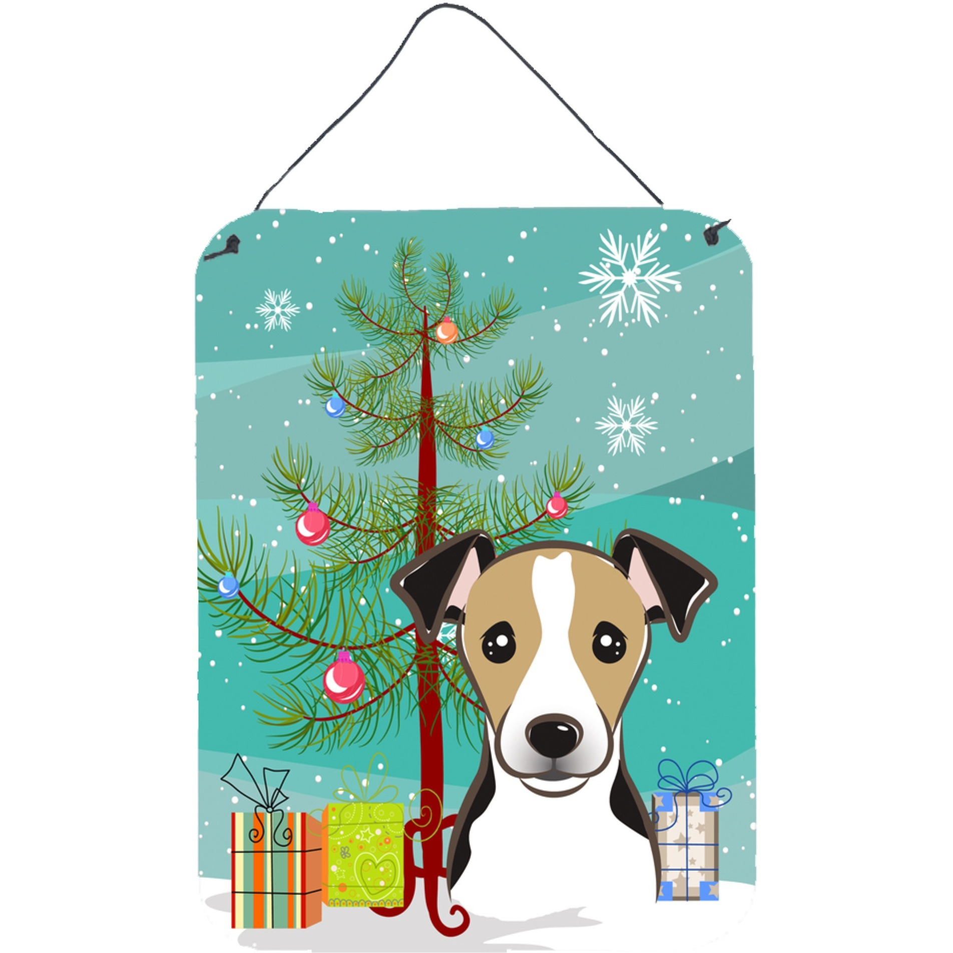 &quotCaroline's Treasures Christmas Tree and Jack Russell Terrier Wall or Door Hanging Prints BB1633DS1216, 16HX12W, Multicolor"