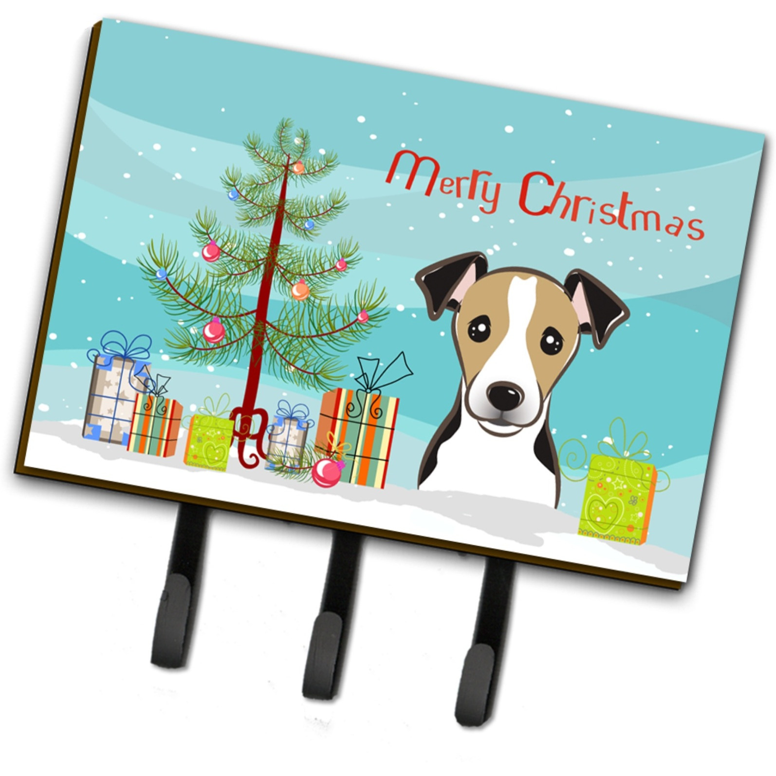 &quotCaroline's Treasures BB1633TH68 Christmas Tree and Jack Russell Terrier Leash or Key Holder, Large, Multicolor"