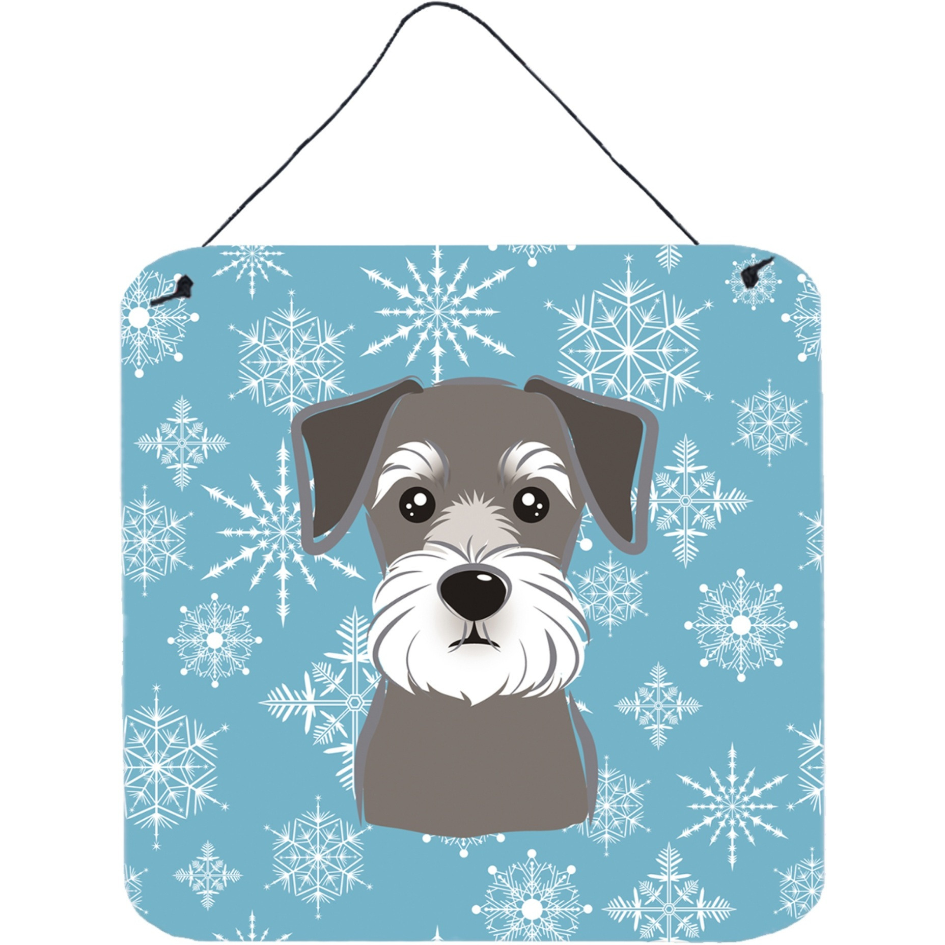 &quotCaroline's Treasures Snowflake Schnauzer Wall or Door Hanging Prints BB1640DS66, 6HX6W, Multicolor"