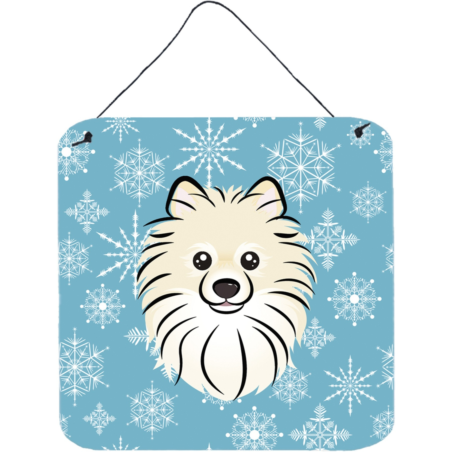 &quotCaroline's Treasures Snowflake Pomeranian Wall or Door Hanging Prints BB1641DS66, 6HX6W, Multicolor"
