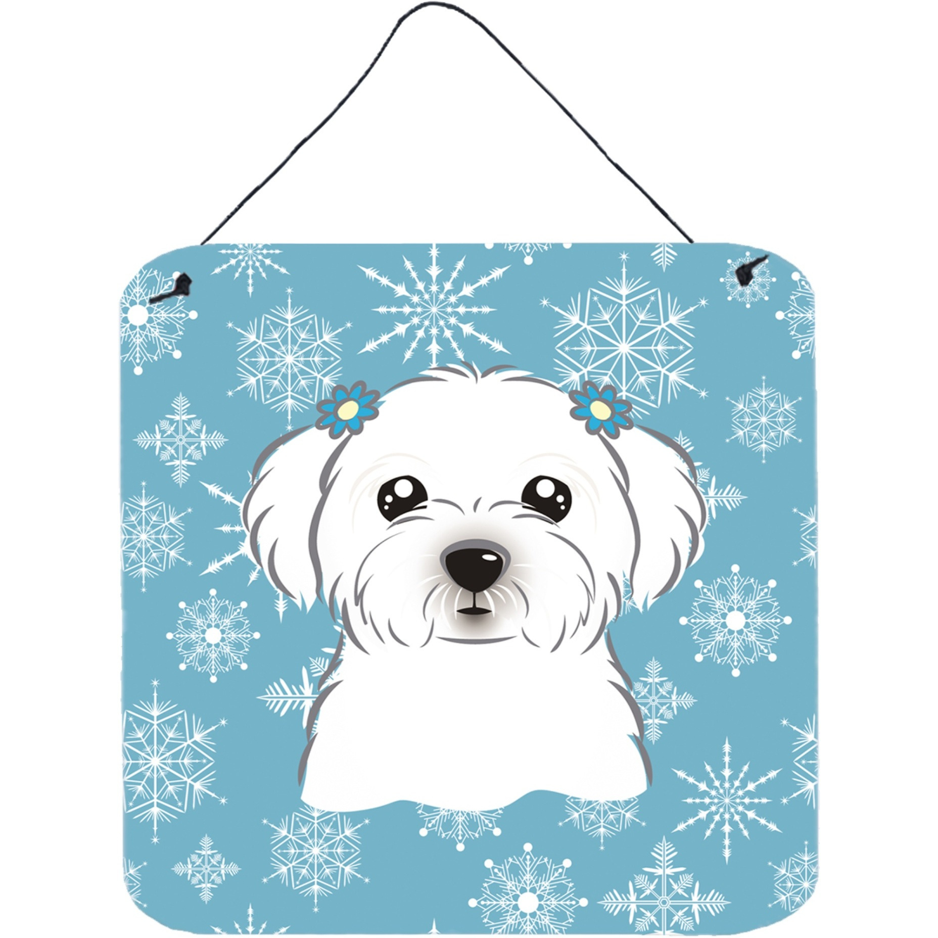 &quotCaroline's Treasures Snowflake Maltese Wall or Door Hanging Prints BB1642DS66, 6HX6W, Multicolor"