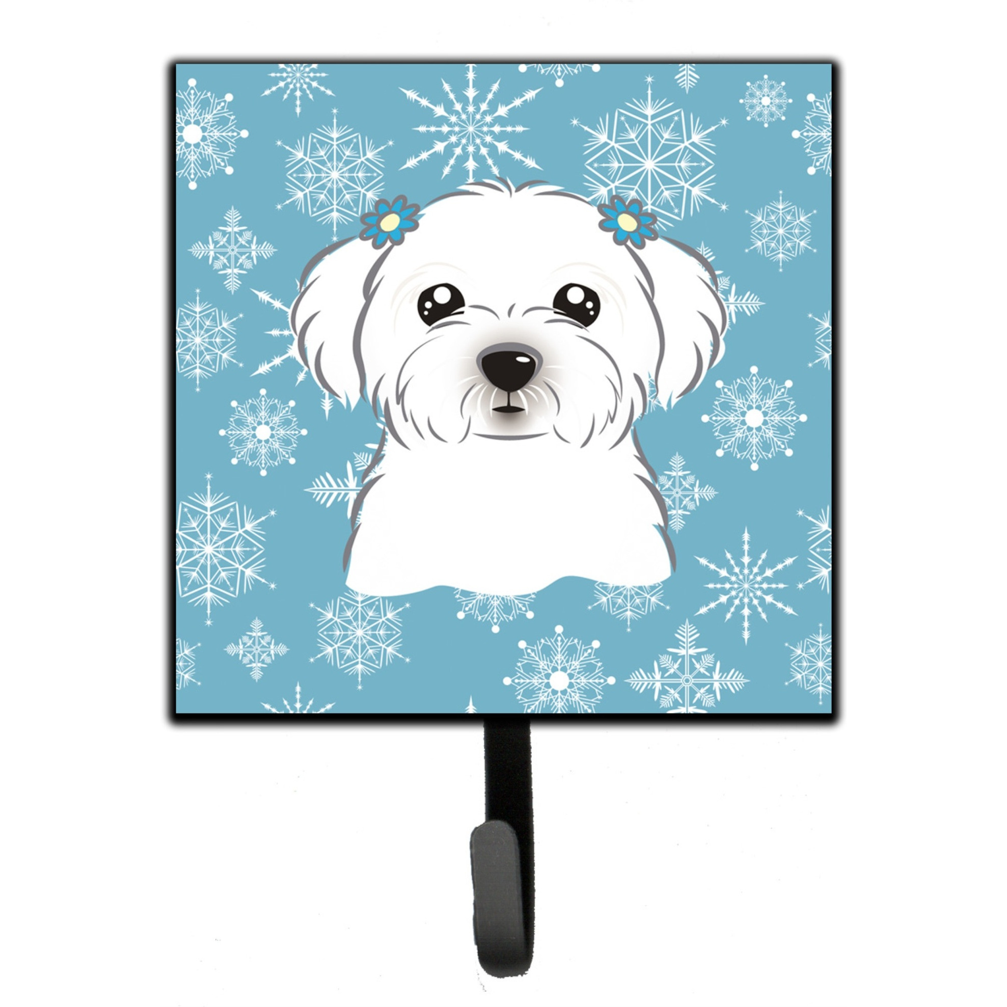 &quotCaroline's Treasures BB1642SH4 Snowflake Maltese Leash or Key Holder, Small, Multicolor"