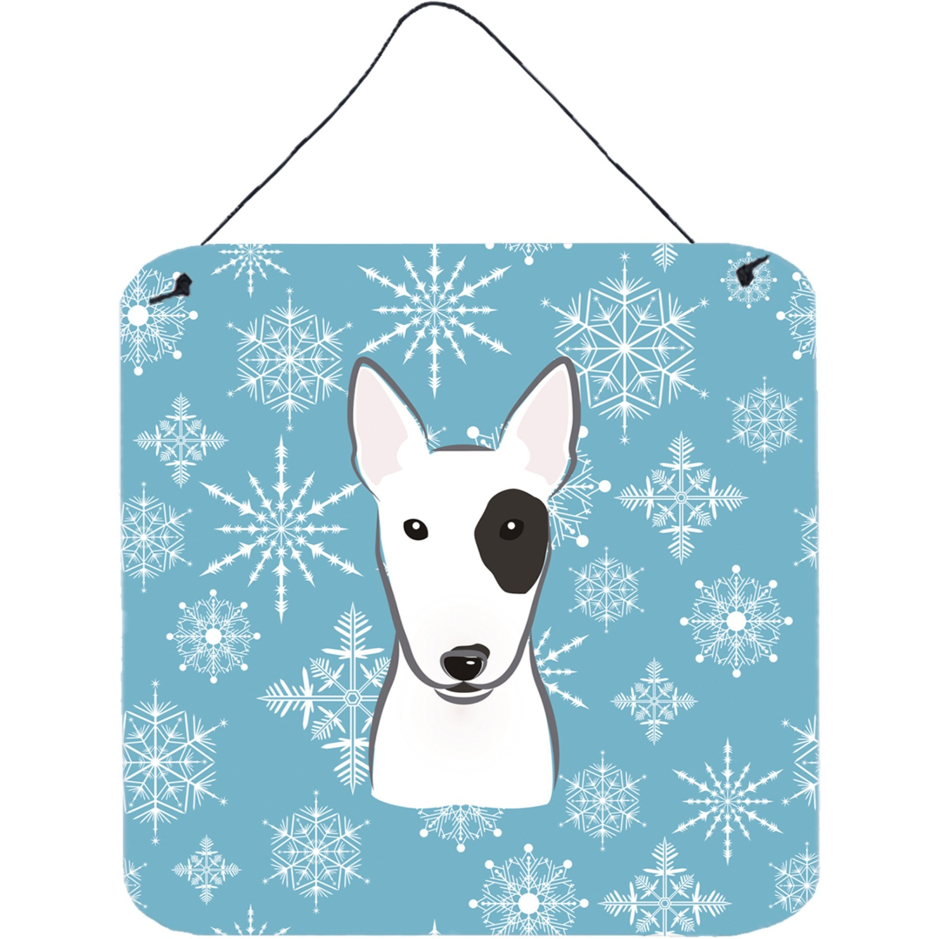 &quotCaroline's Treasures Snowflake Bull Terrier Wall or Door Hanging Prints BB1643DS66, 6HX6W, Multicolor"