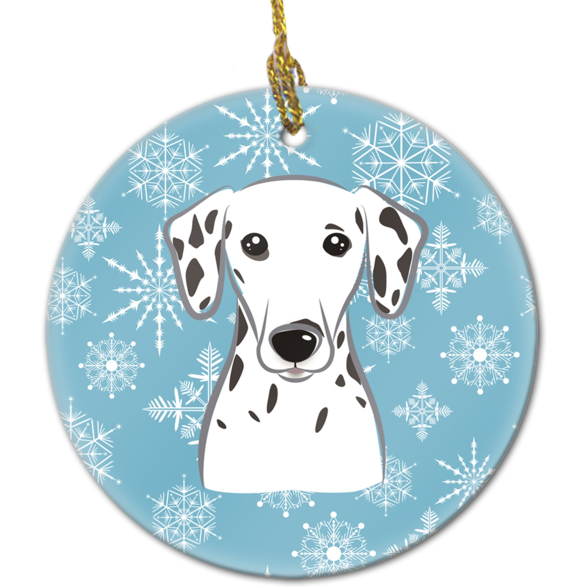 &quotCaroline's Treasures BB1644CO1 Snowflake Dalmatian Ceramic Ornament, Multicolor"
