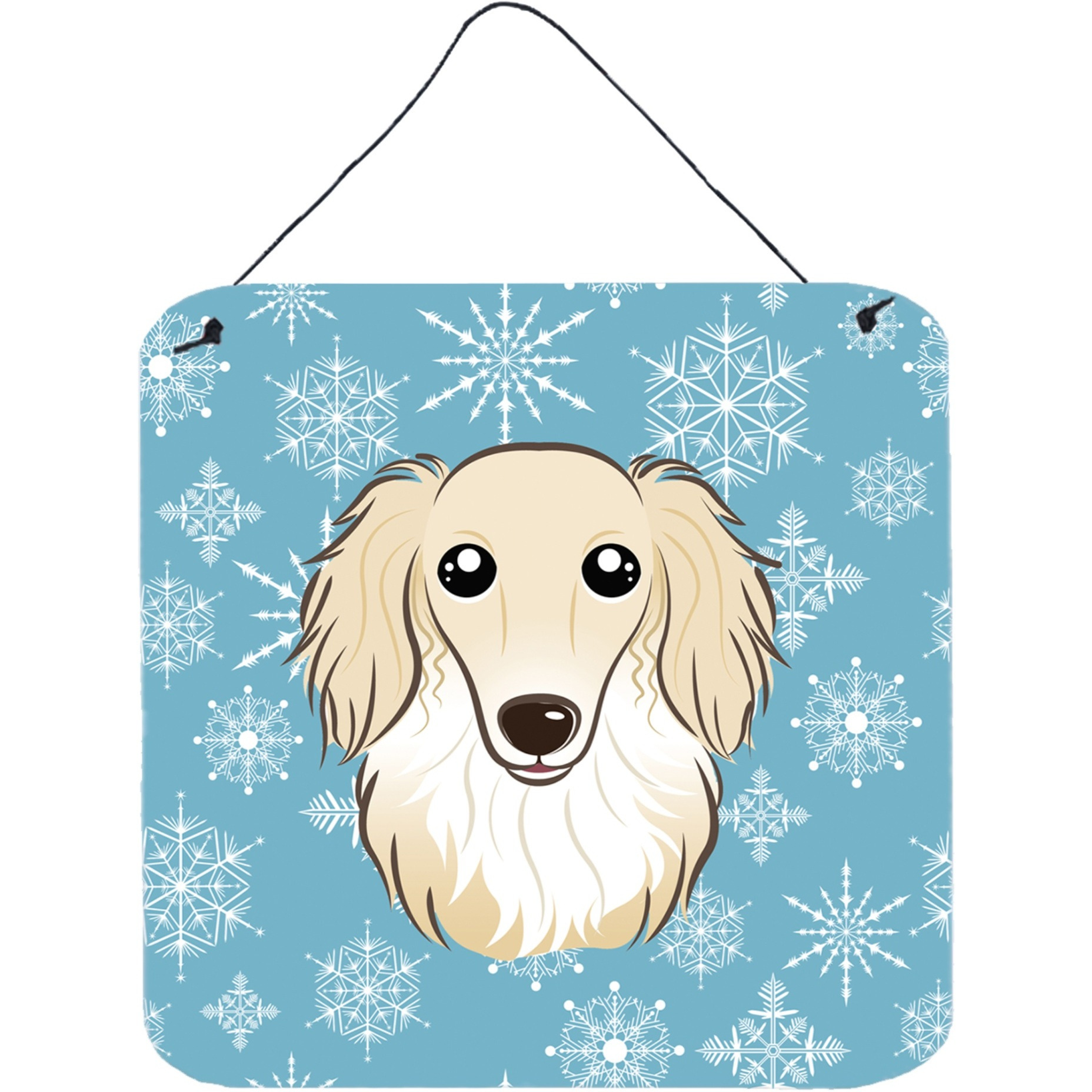 &quotCaroline's Treasures Snowflake Longhair Creme Dachshund Wall or Door Hanging Prints BB1646DS66, 6HX6W, Multicolor"