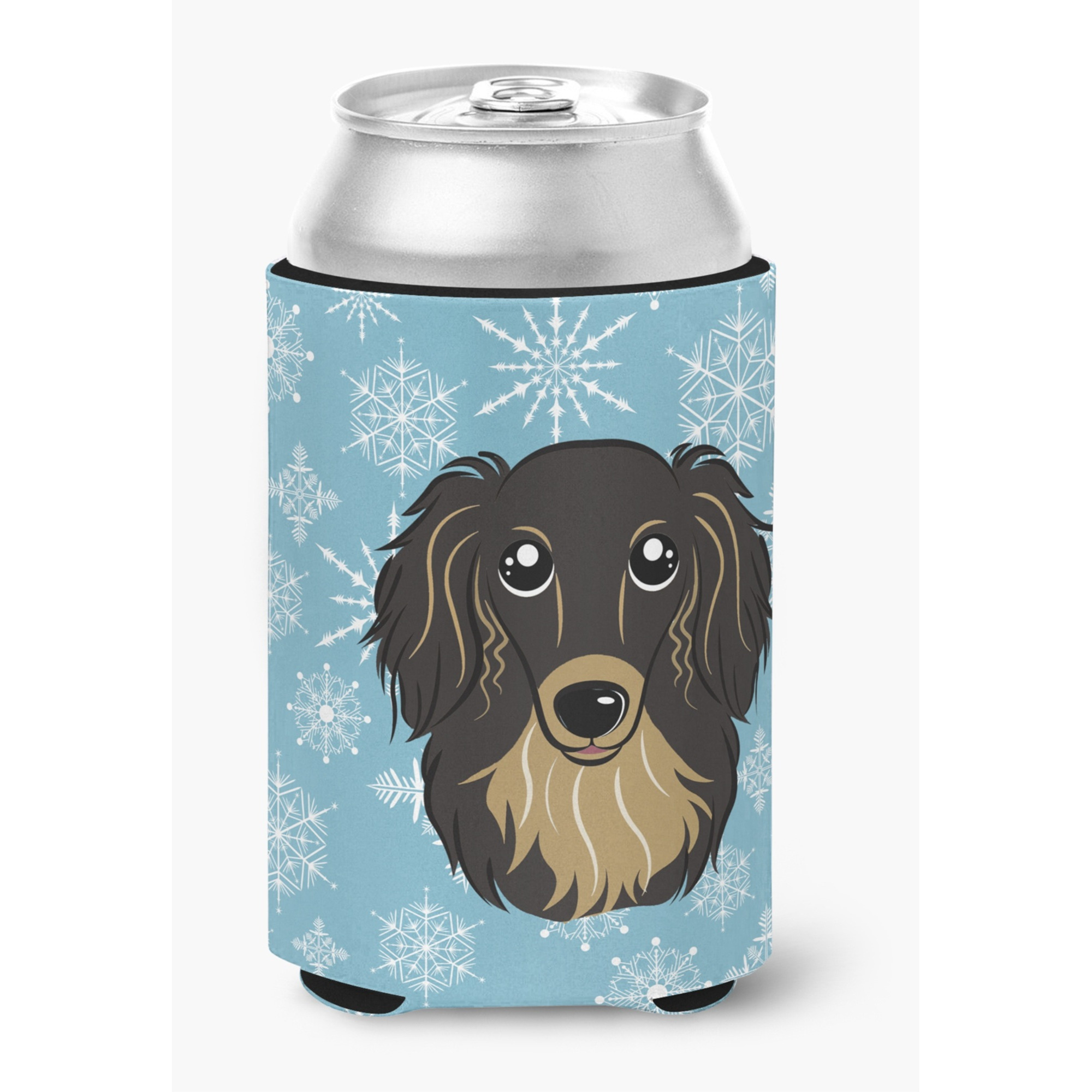 &quotCaroline's Treasures Snowflake Longhair Black and Tan Dachshund Can/Bottle Hugger, Multicolor"