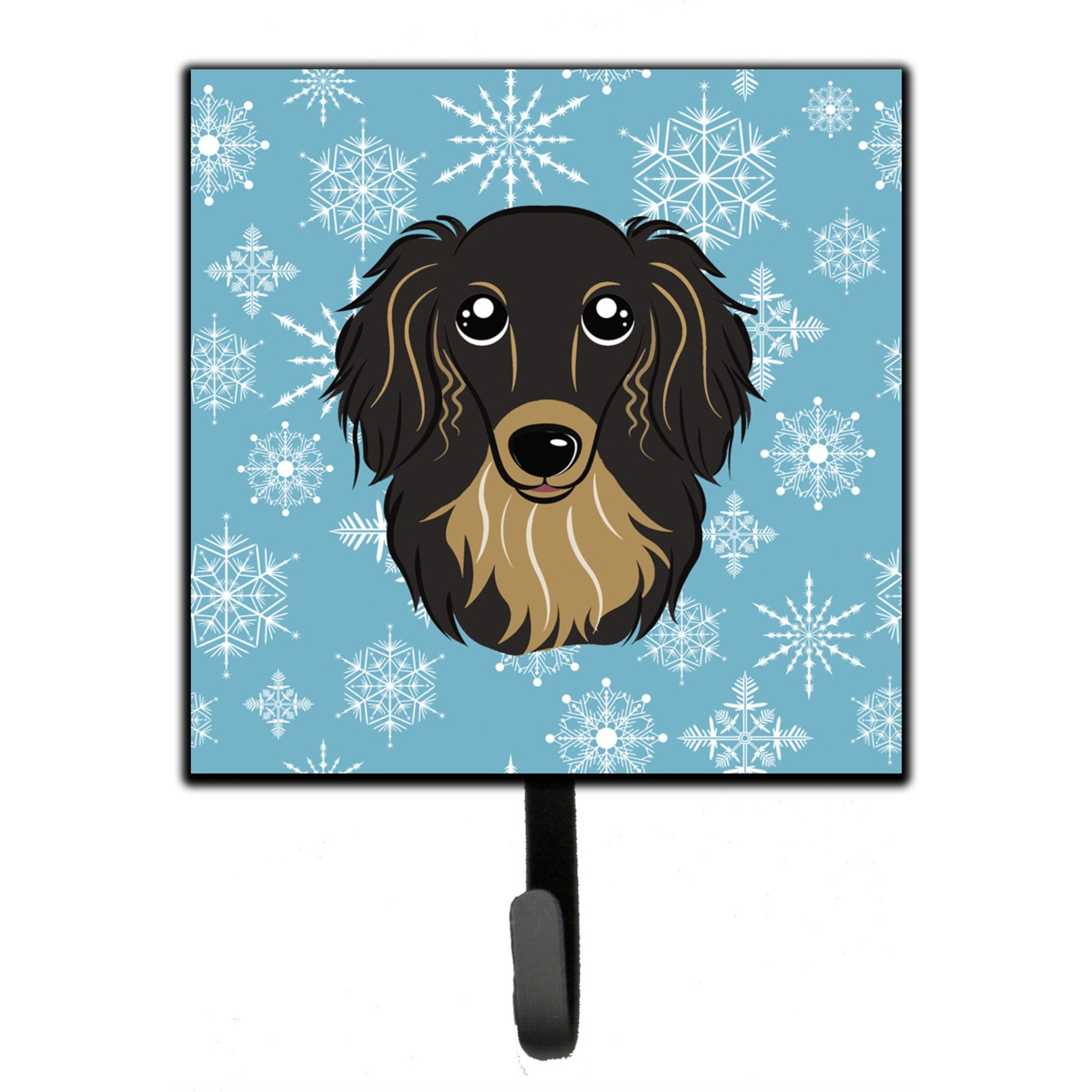 &quotCaroline's Treasures BB1647SH4 Snowflake Longhair Black and Tan Dachshund Leash or Key Holder, Small, Multicolor"
