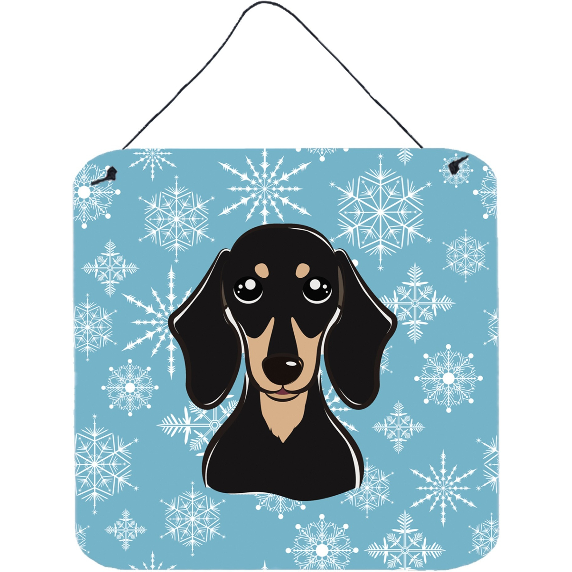 &quotCaroline's Treasures Snowflake Smooth Black and Tan Dachshund Wall or Door Hanging Prints BB1649DS66, 6HX6W, Multicolor"