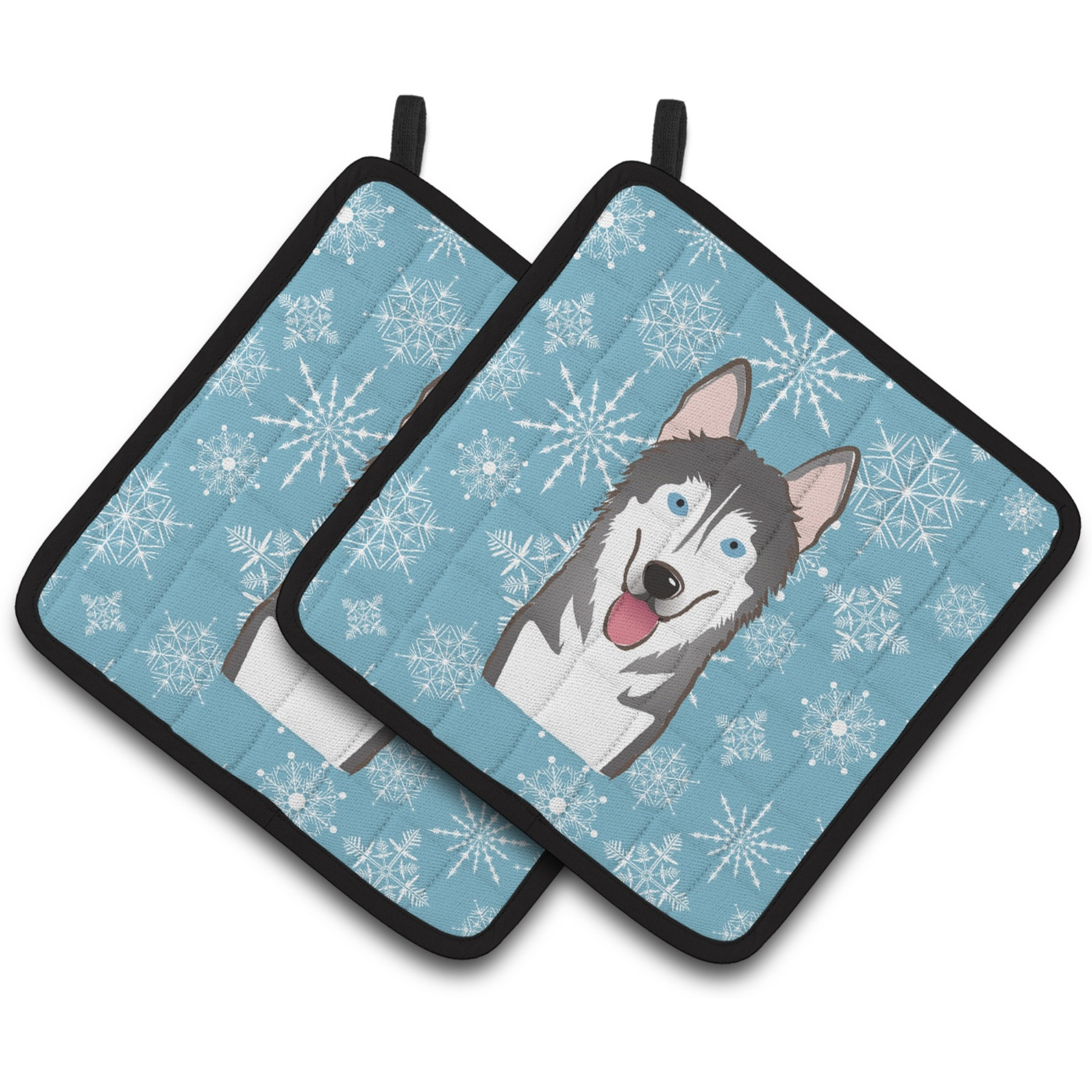 &quotCaroline's Treasures Snowflake Alaskan Malamute Pair of Pot Holders BB1652PTHD, 7.5HX7.5W, Multicolor"