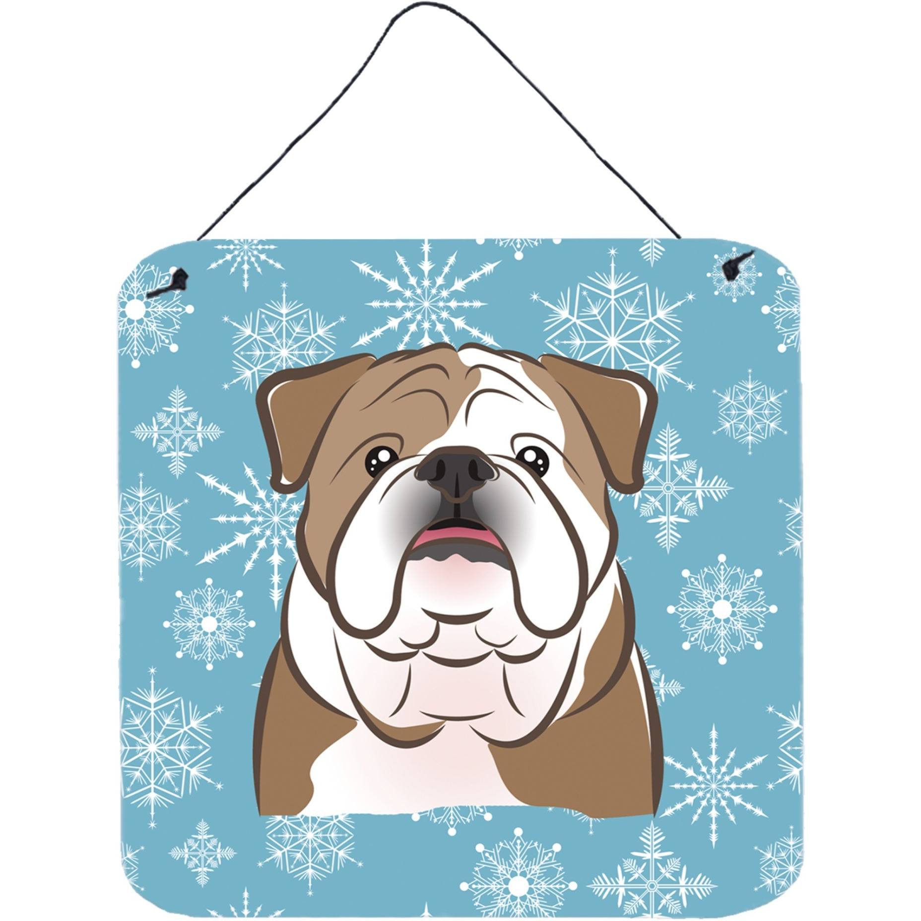 &quotCaroline's Treasures Snowflake English Bulldog Wall or Door Hanging Prints BB1653DS66, 6HX6W, Multicolor"