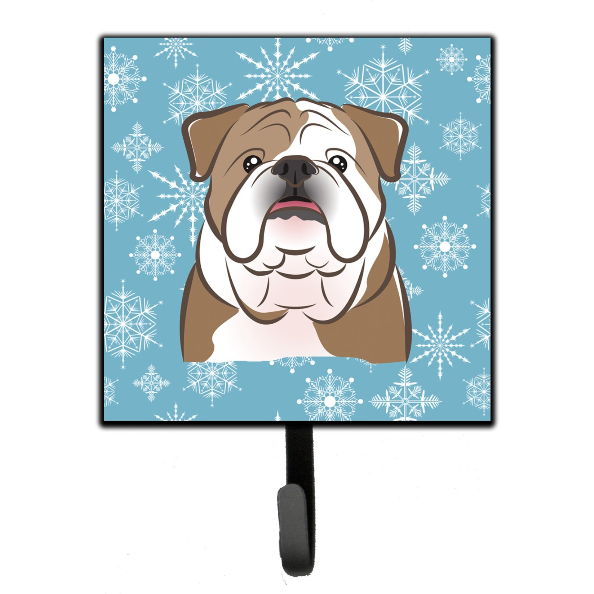 &quotCaroline's Treasures BB1653SH4 Snowflake English Bulldog Leash or Key Holder, Small, Multicolor"
