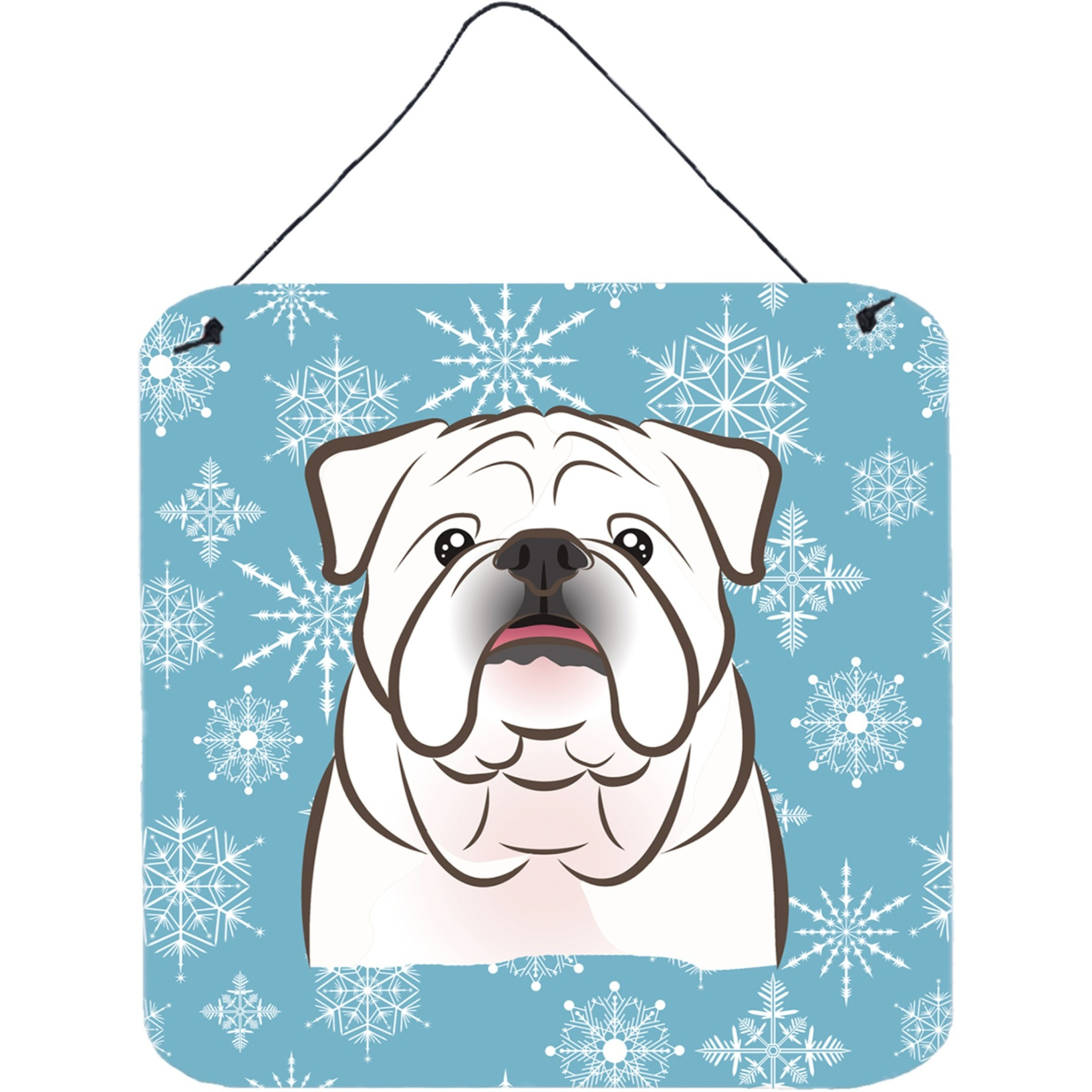 &quotCaroline's Treasures Snowflake White English Bulldog Wall or Door Hanging Prints BB1654DS66, 6"&quotH x 6"&quotW, Multicolor"