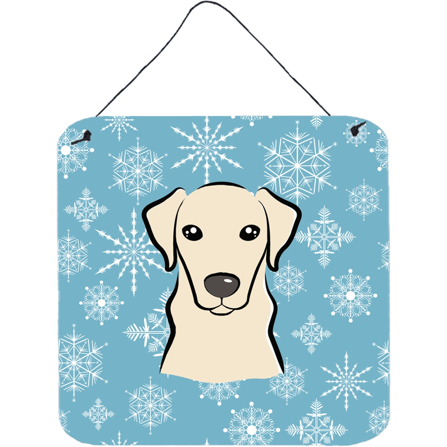 &quotCaroline's Treasures Snowflake Yellow Labrador Wall or Door Hanging Prints BB1656DS66, 6"&quotH x 6"&quotW, Multicolor"