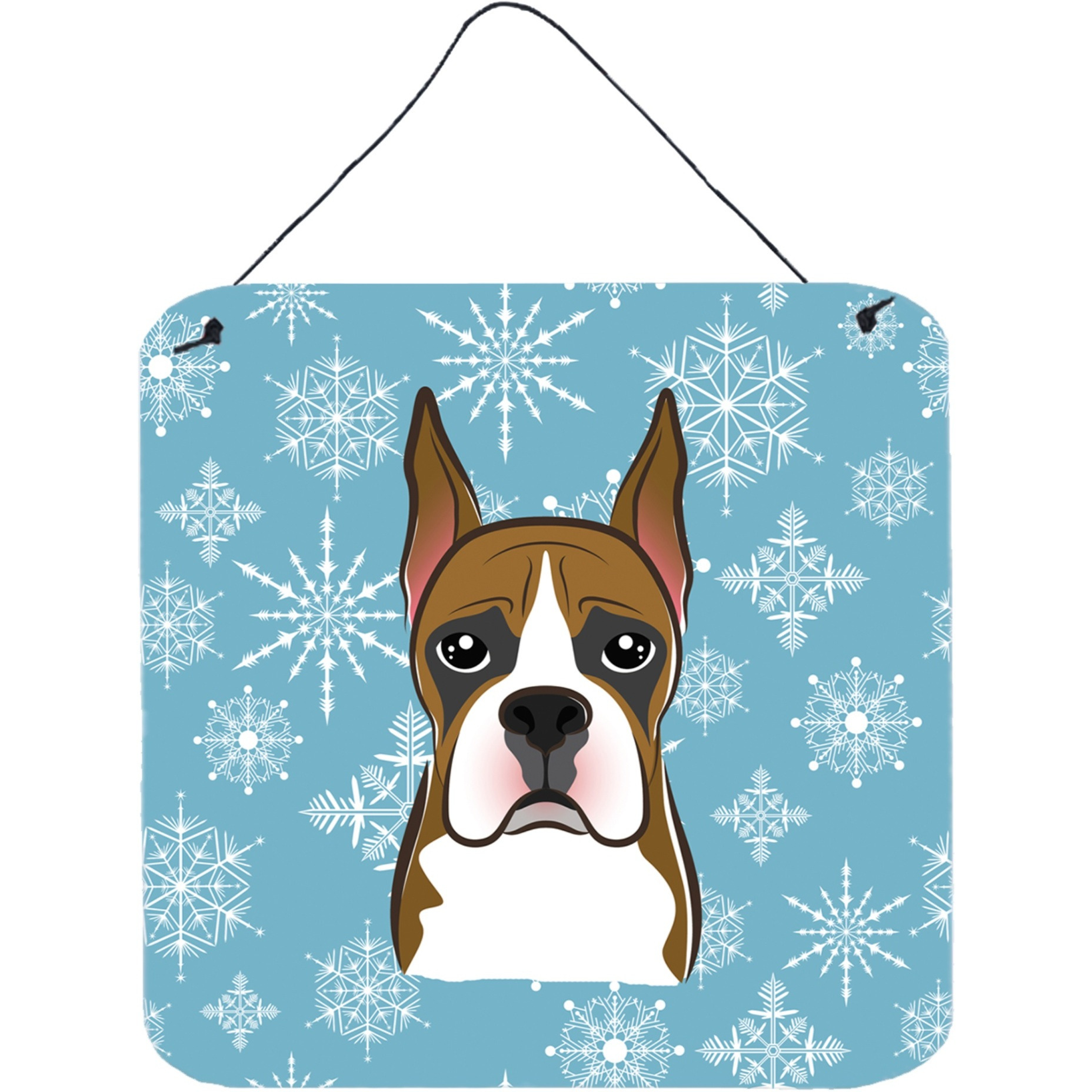 &quotCaroline's Treasures Snowflake Boxer Wall or Door Hanging Prints BB1657DS66, 6HX6W, Multicolor"