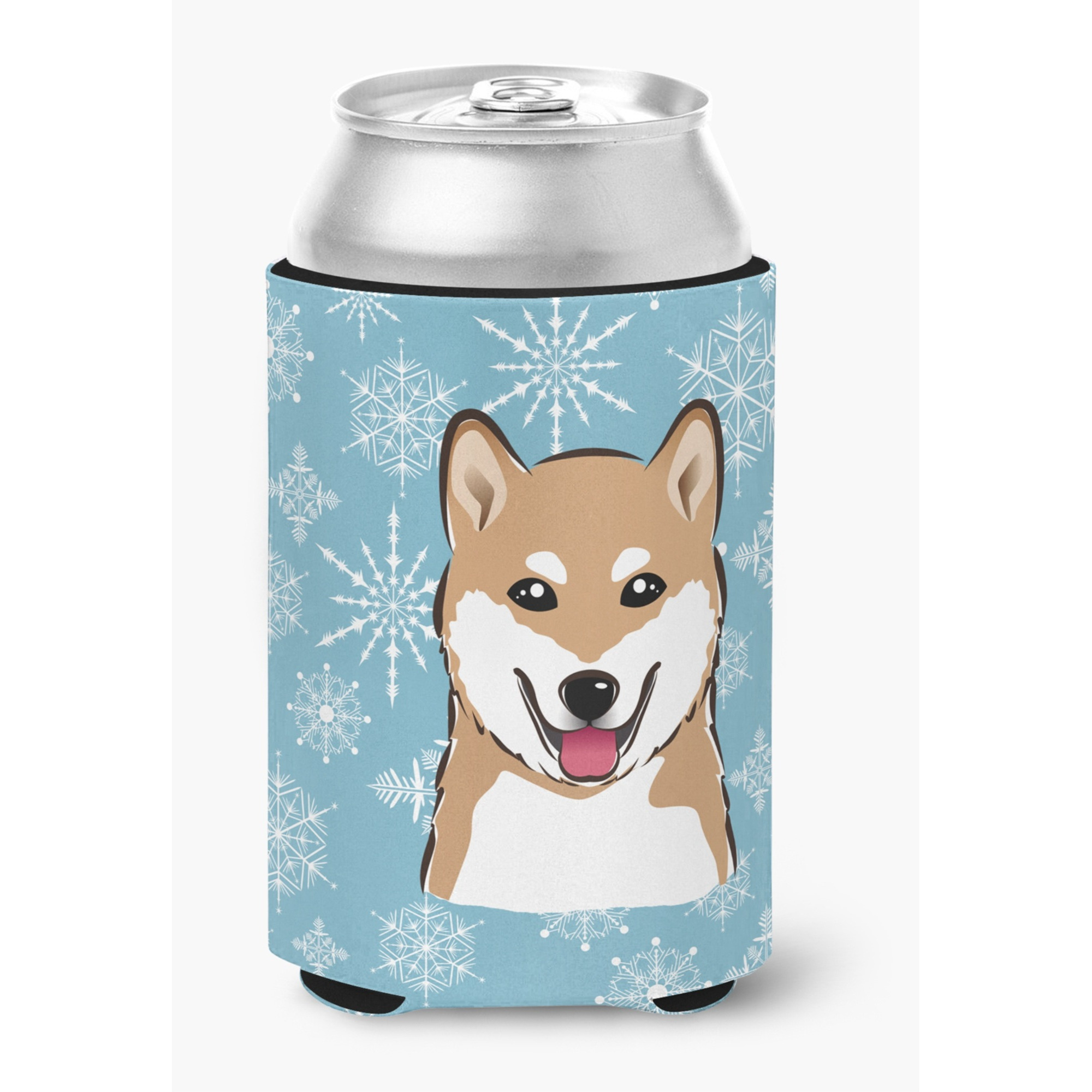 &quotCaroline's Treasures Snowflake Shiba Inu Can/Bottle Hugger, Multicolor"