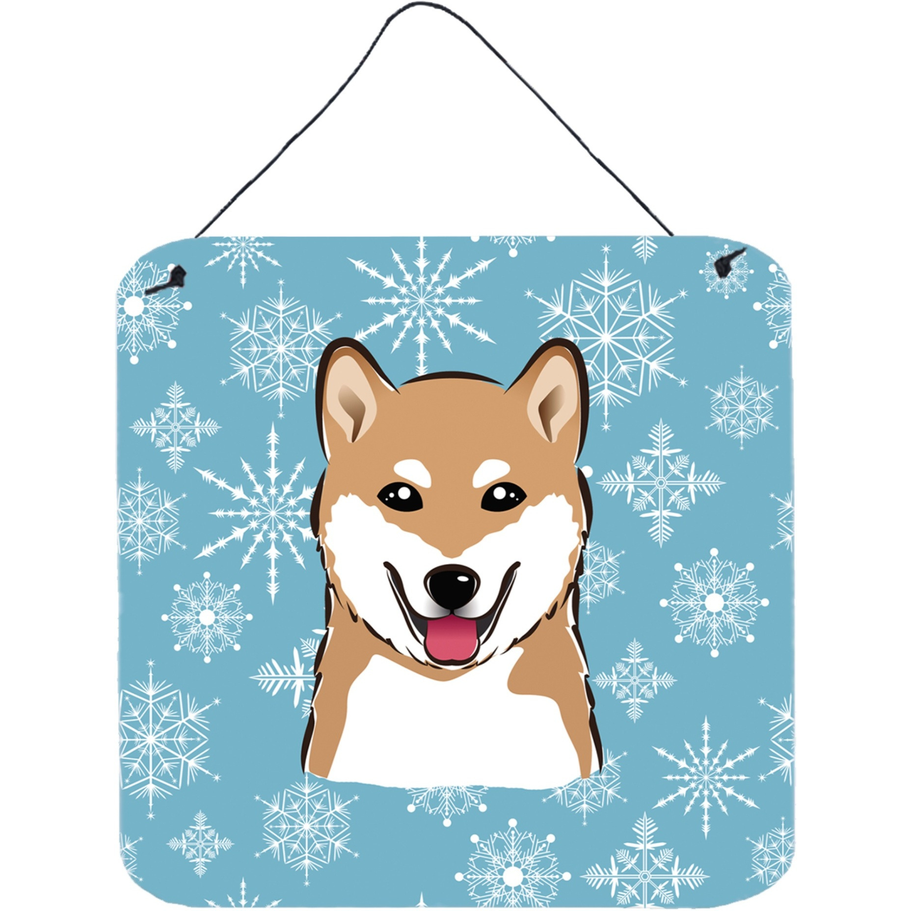 &quotCaroline's Treasures Snowflake Shiba Inu Wall or Door Hanging Prints BB1659DS66, 6HX6W, Multicolor"