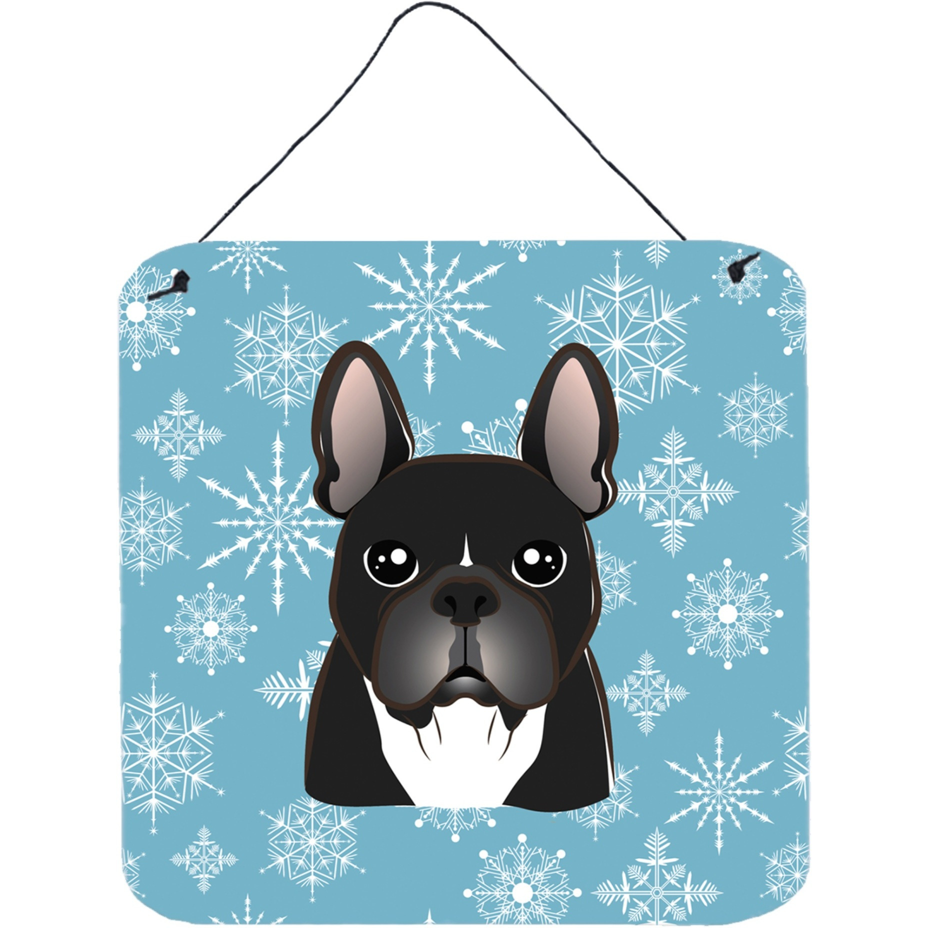 &quotCaroline's Treasures Snowflake French Bulldog Wall or Door Hanging Prints BB1661DS66, 6HX6W, Multicolor"