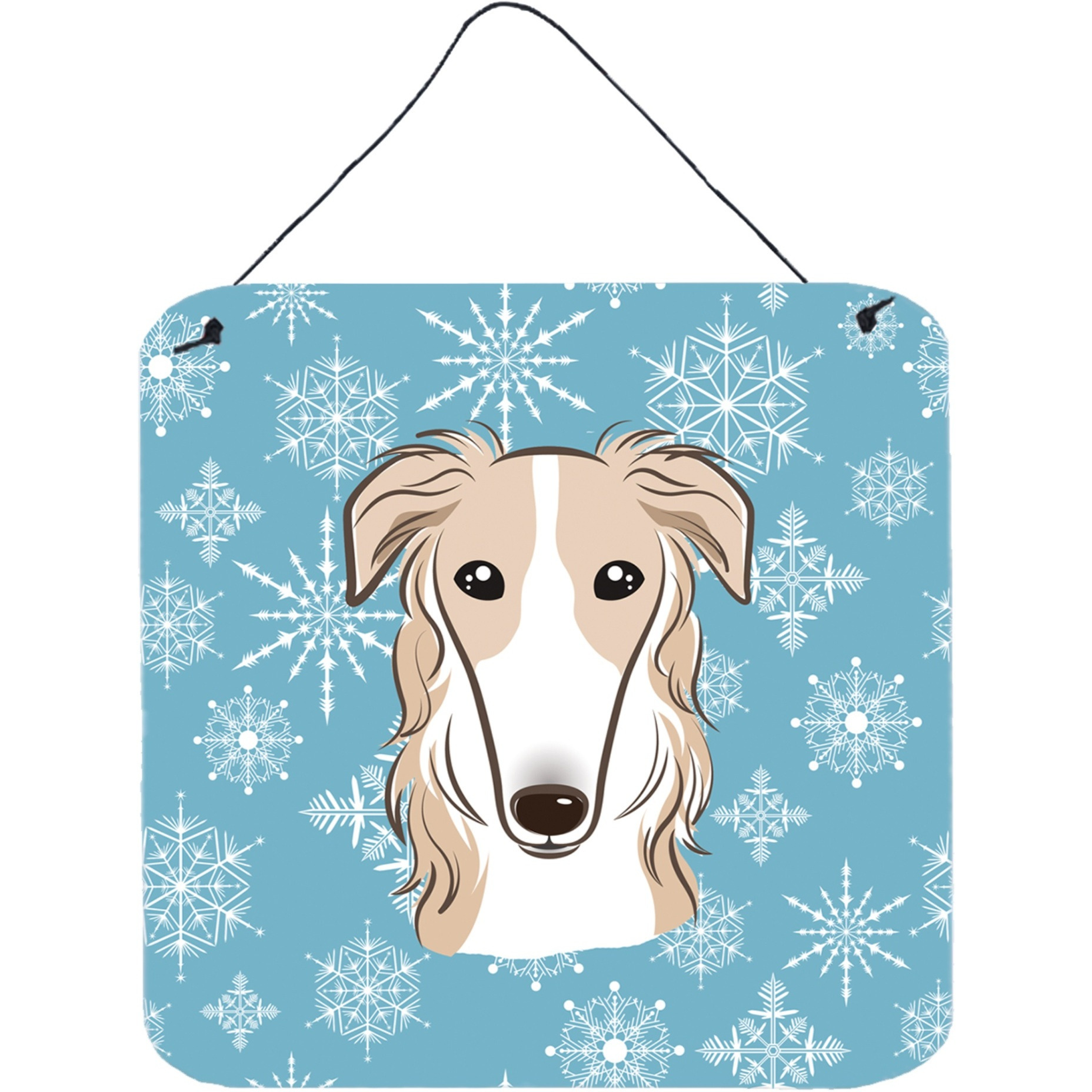 &quotCaroline's Treasures Snowflake Borzoi Wall or Door Hanging Prints BB1662DS66, 6HX6W, Multicolor"