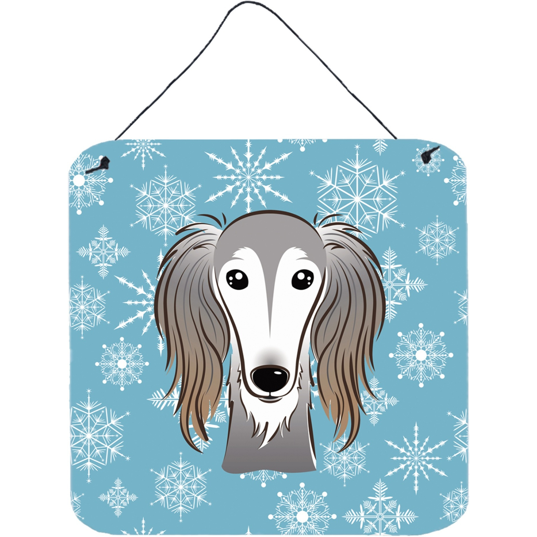 &quotCaroline's Treasures Snowflake Saluki Wall or Door Hanging Prints BB1663DS66, 6HX6W, Multicolor"